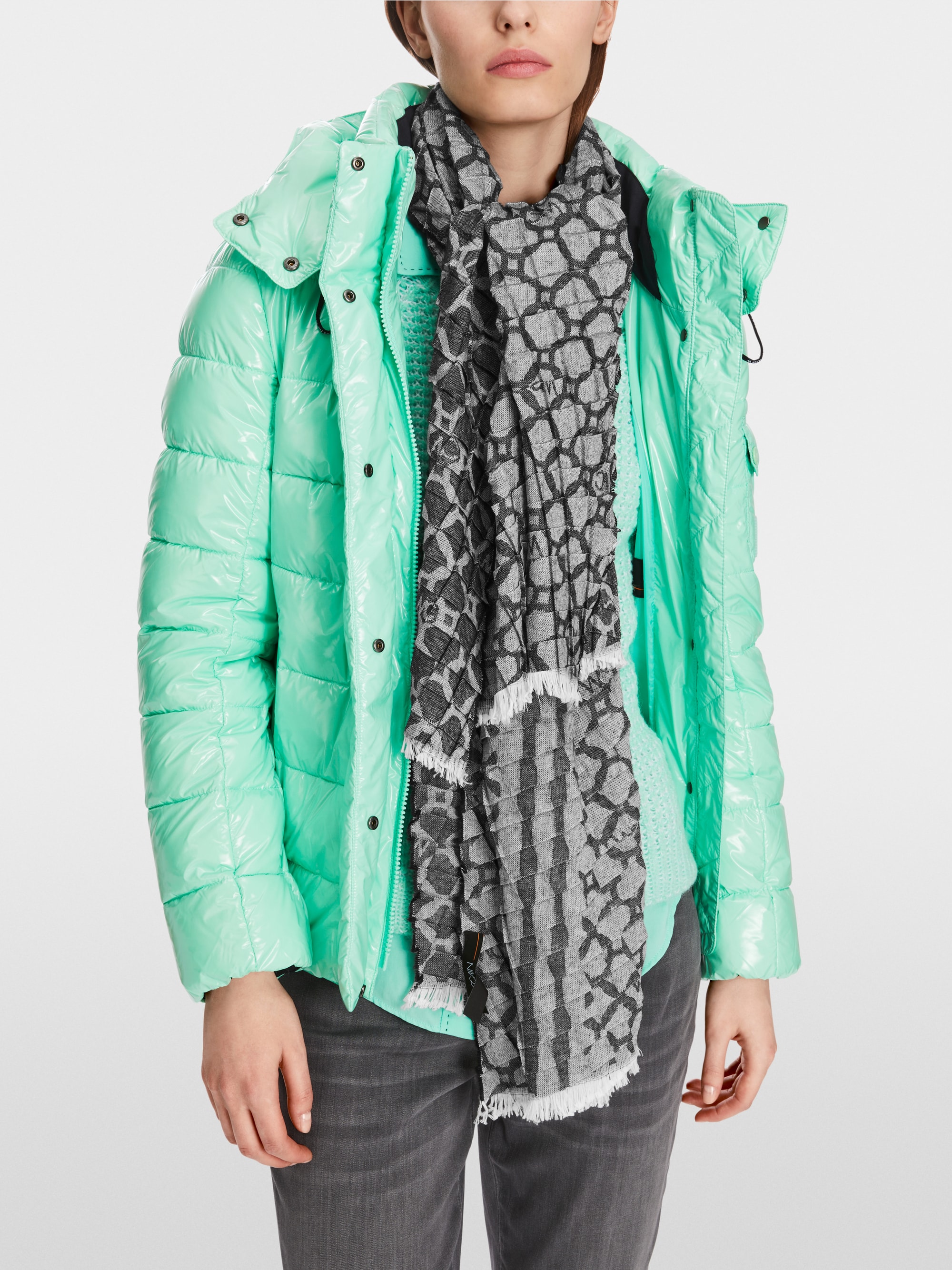 Geplisseerde sjaal met all-over print