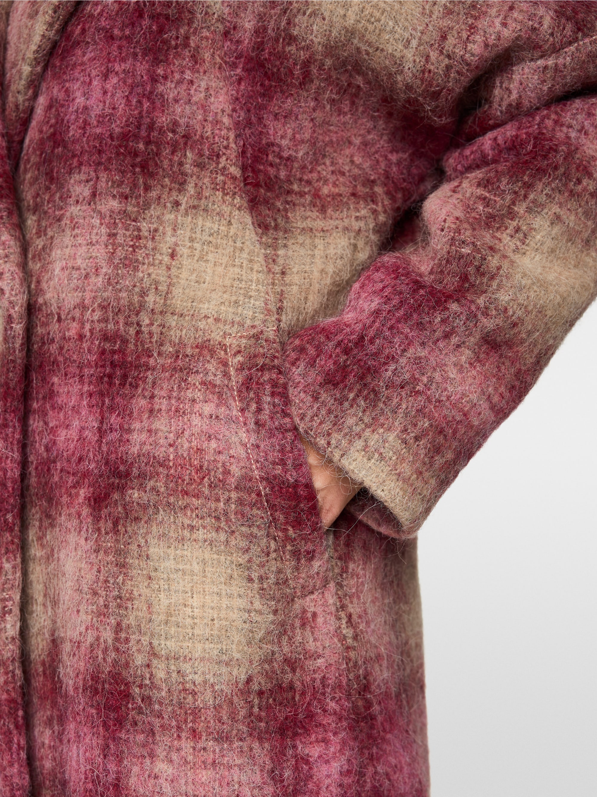 Manteau à motif à carreaux fluide