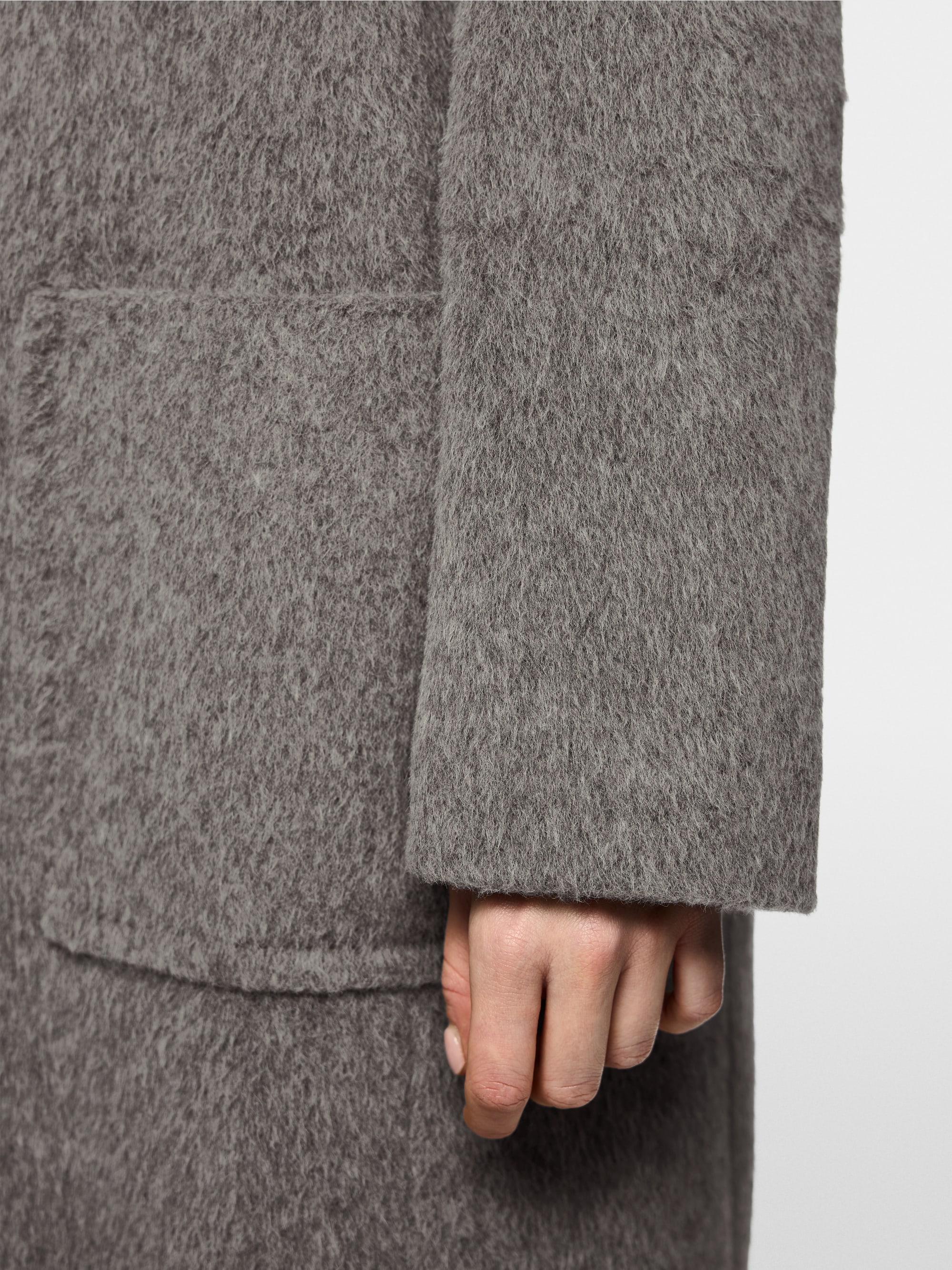 Alpaca wool coat with lapels