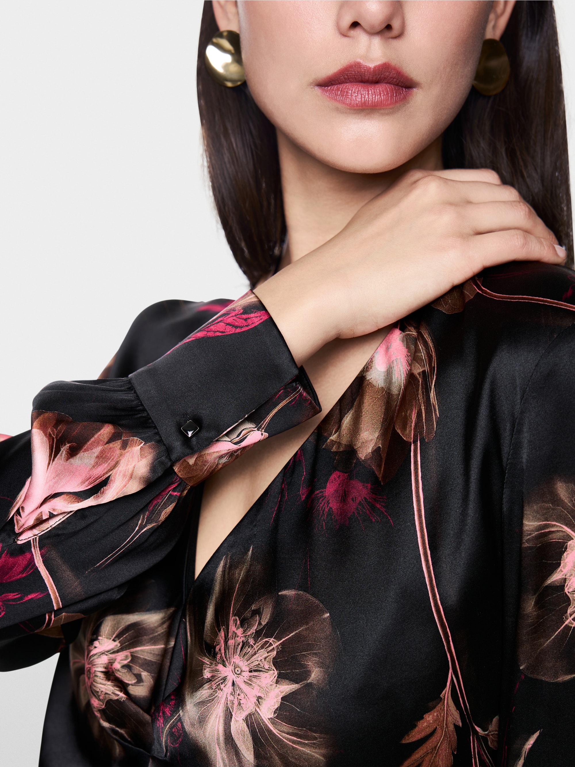 Seidenkleid mit floralem Print