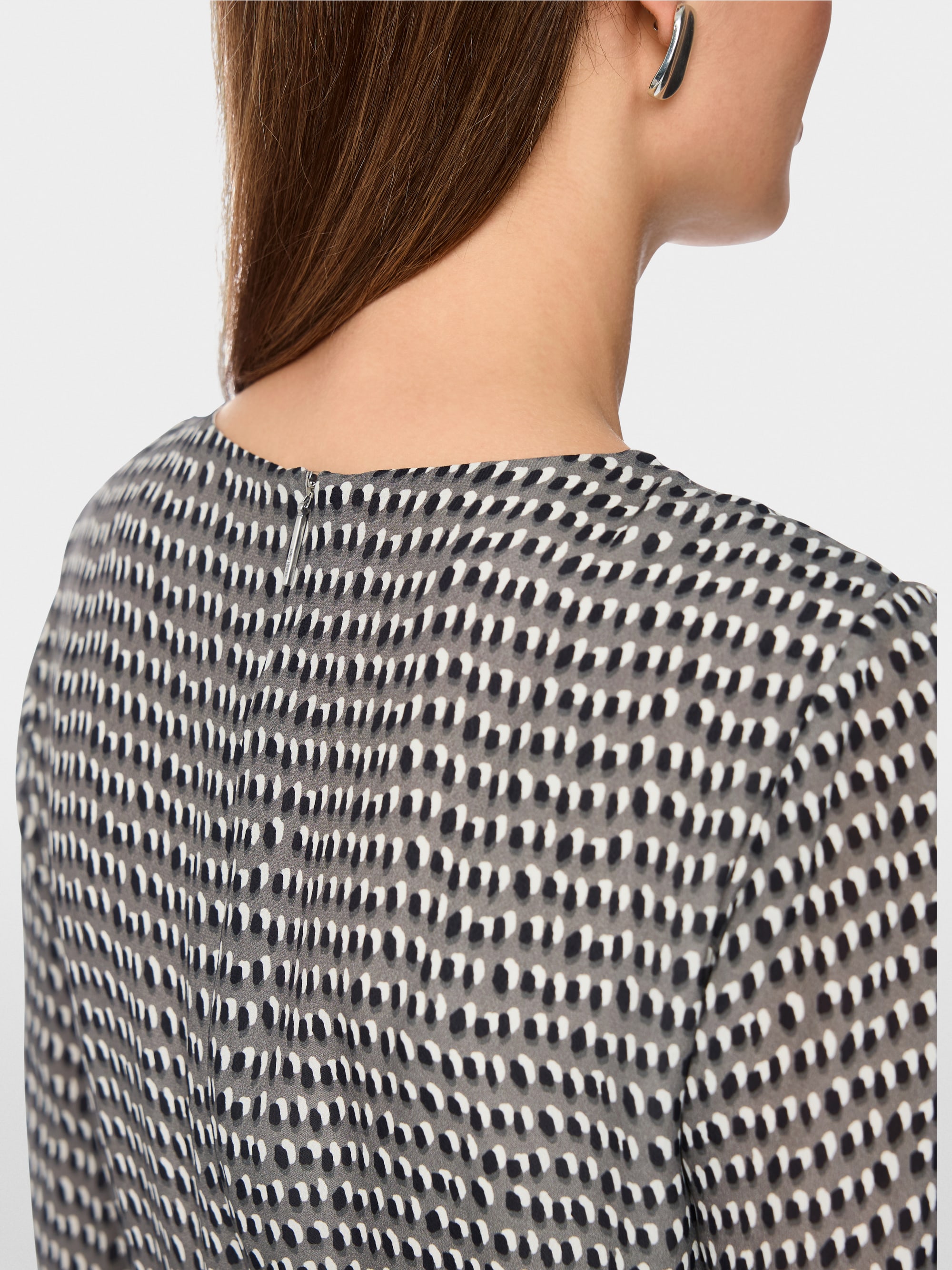 Robe en viscose mi-longue froncée