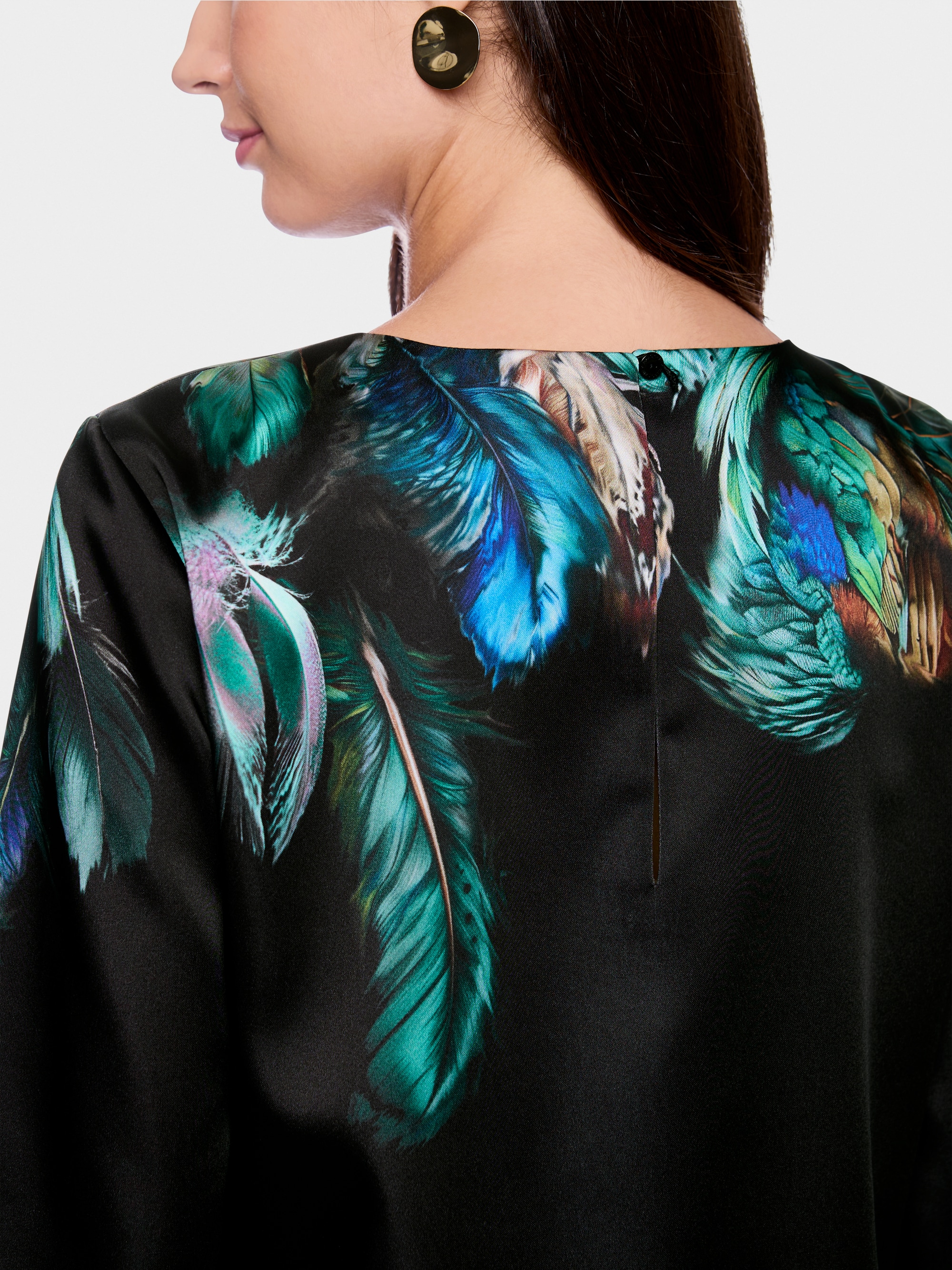 Robe avec imprimé plumes