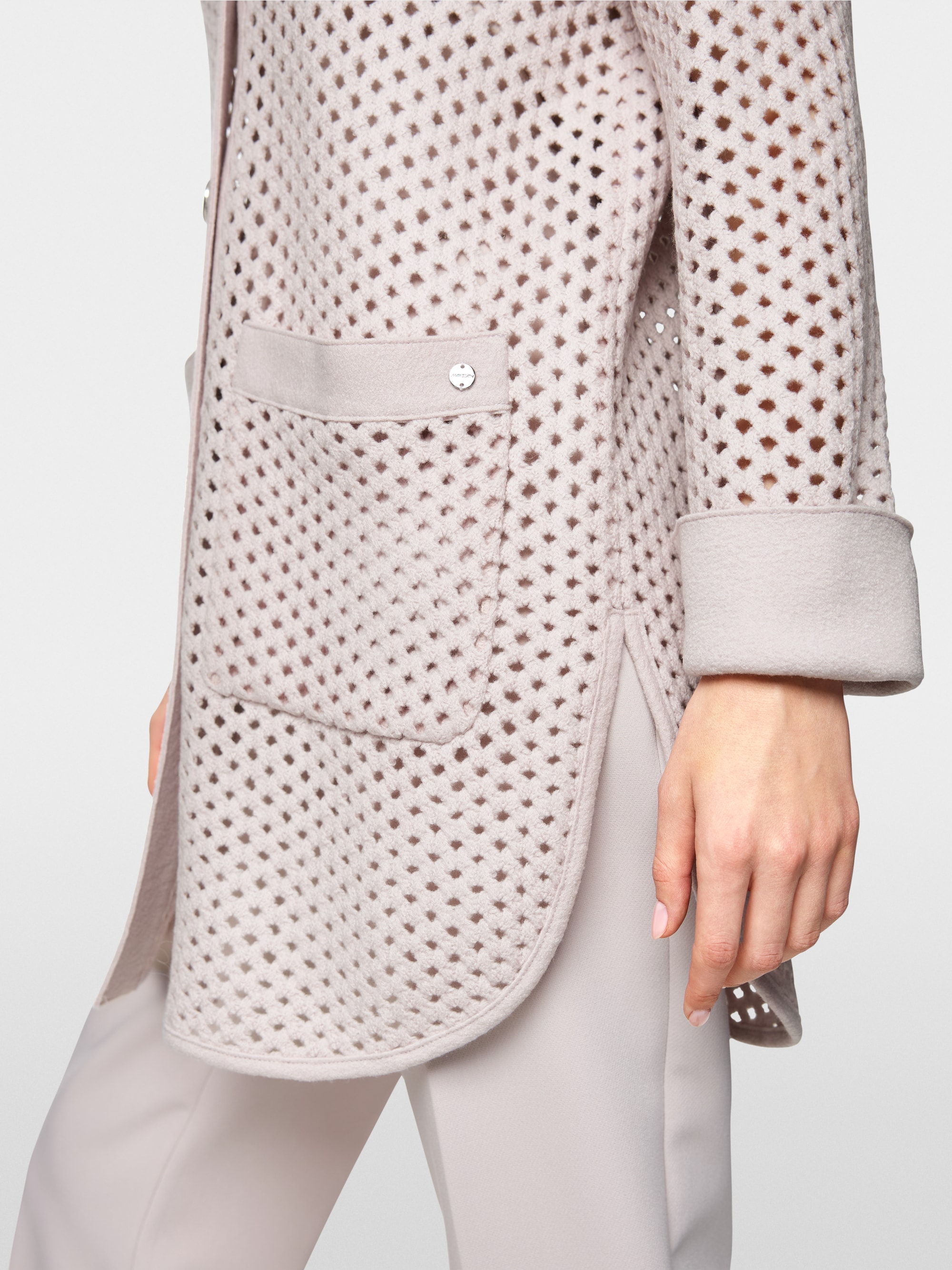 Cardigan met rasterlook, Knitted in Germany