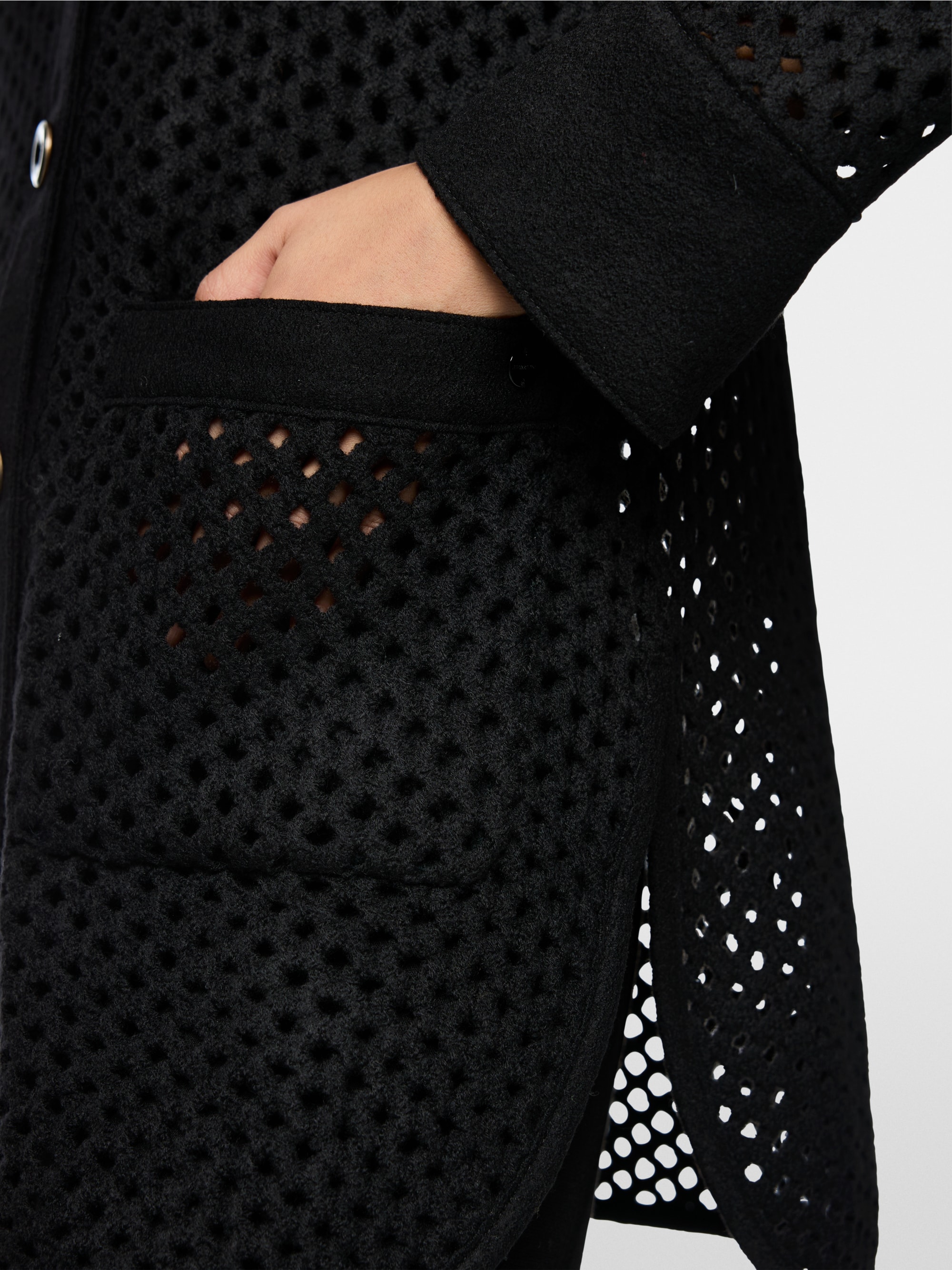 Cardigan met rasterlook, Knitted in Germany