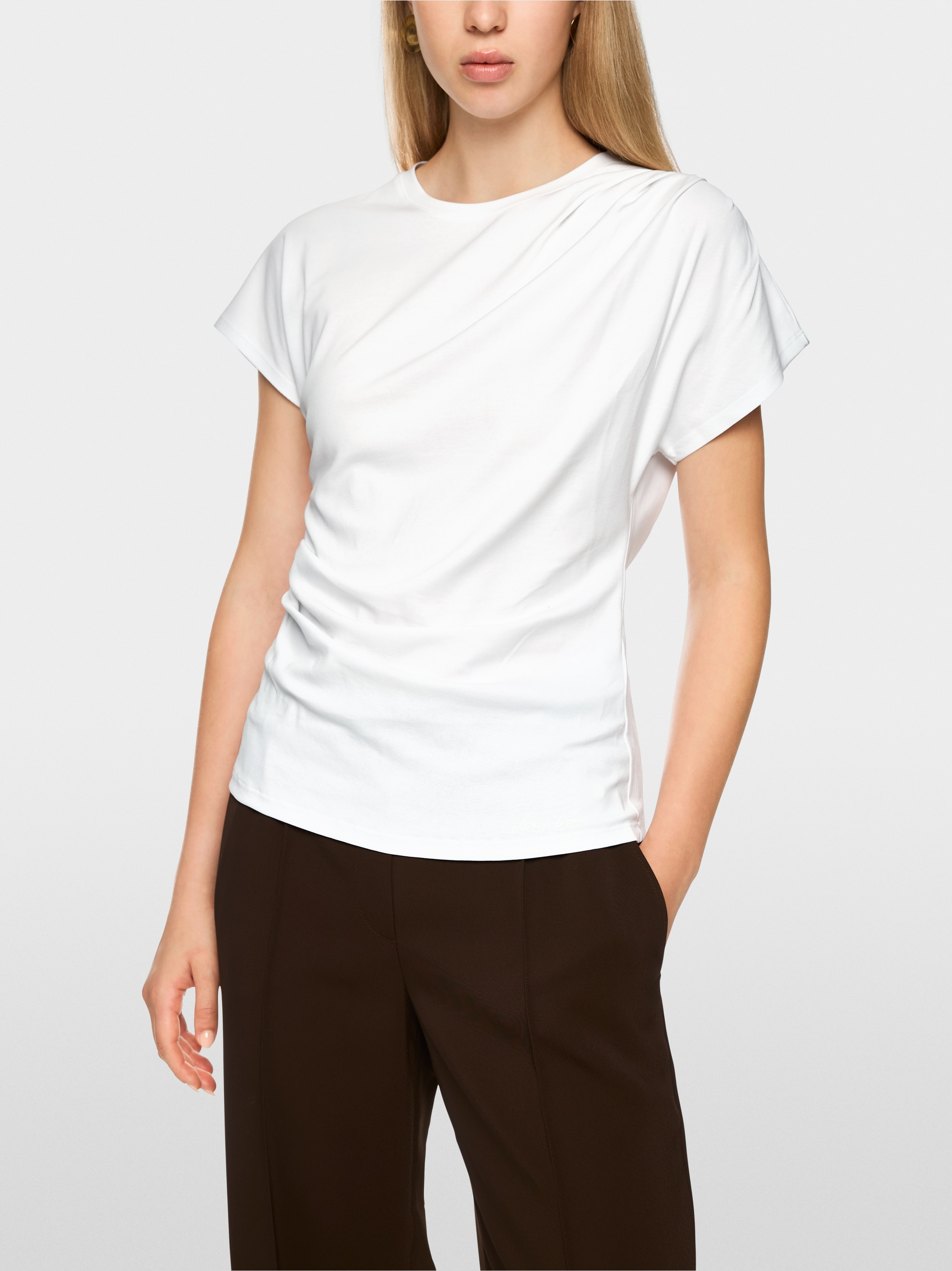 T-Shirt mit Raffung