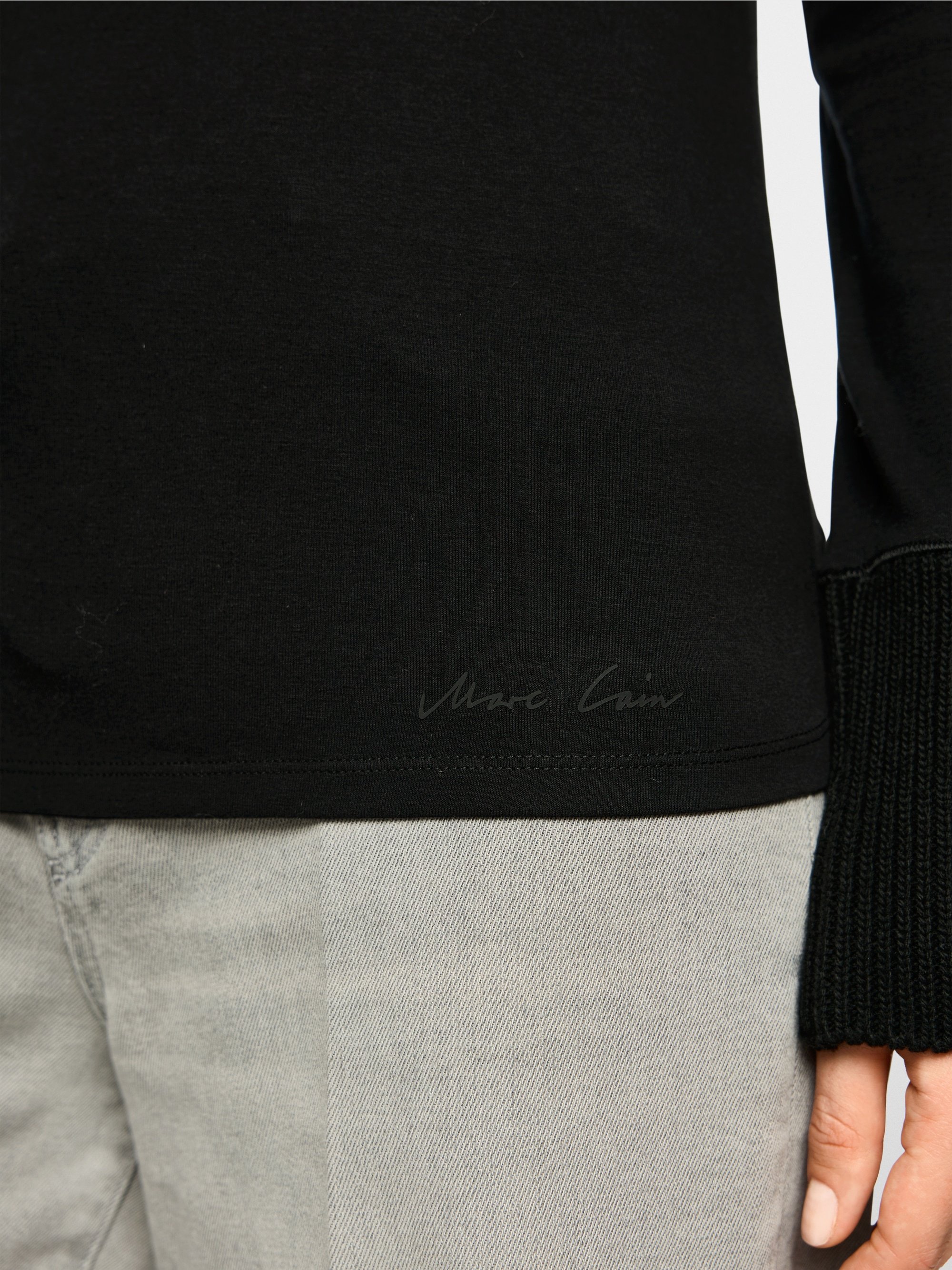 Longsleeve mit gestricktem Kragen