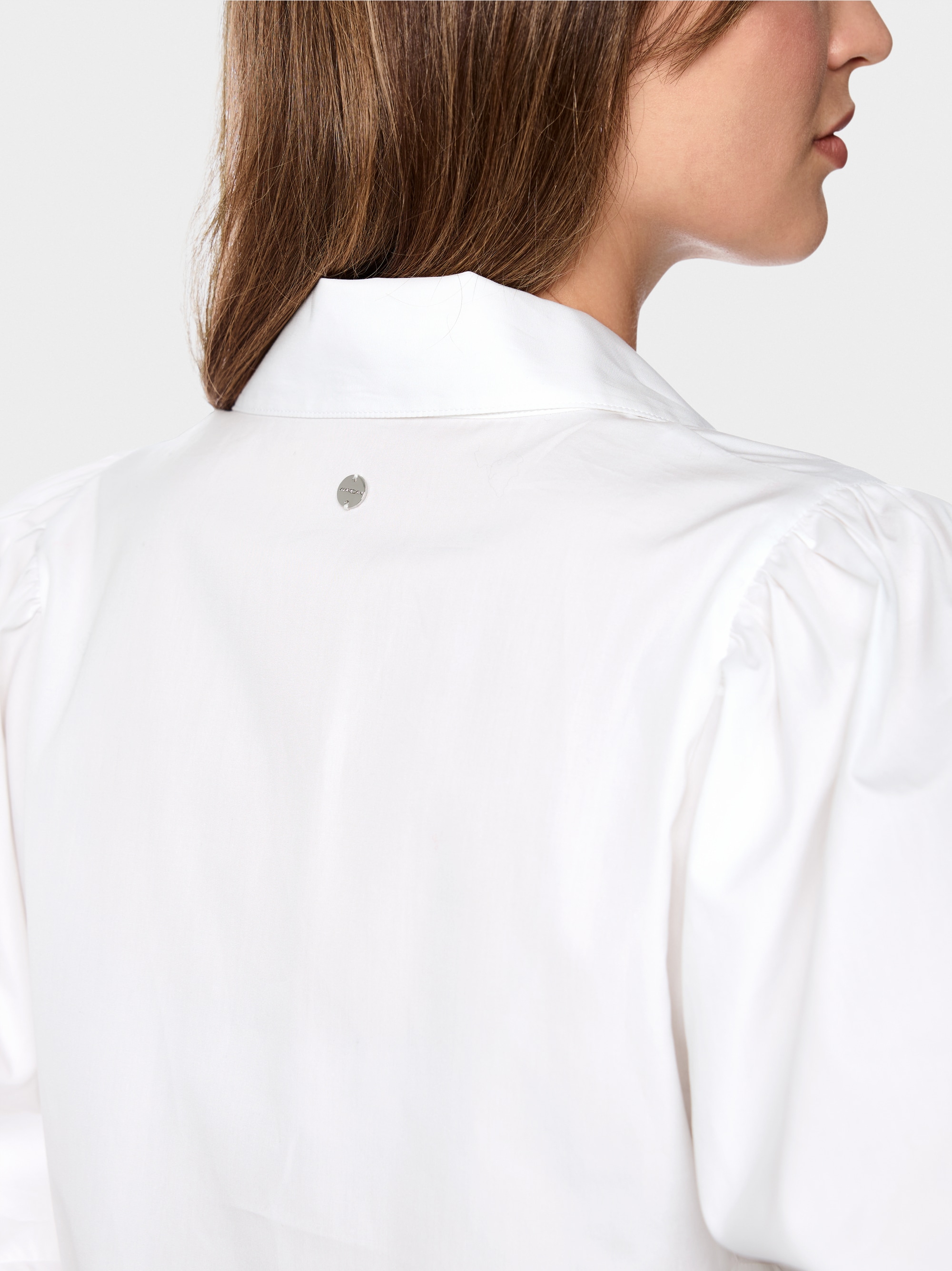 Baumwollbluse mit Volumenärmeln
