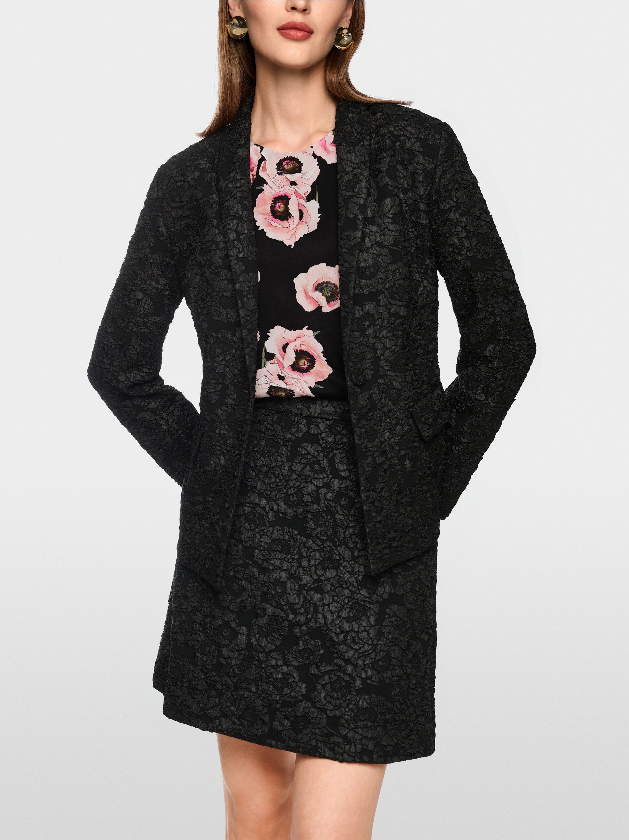Blazer met bloemenmotief