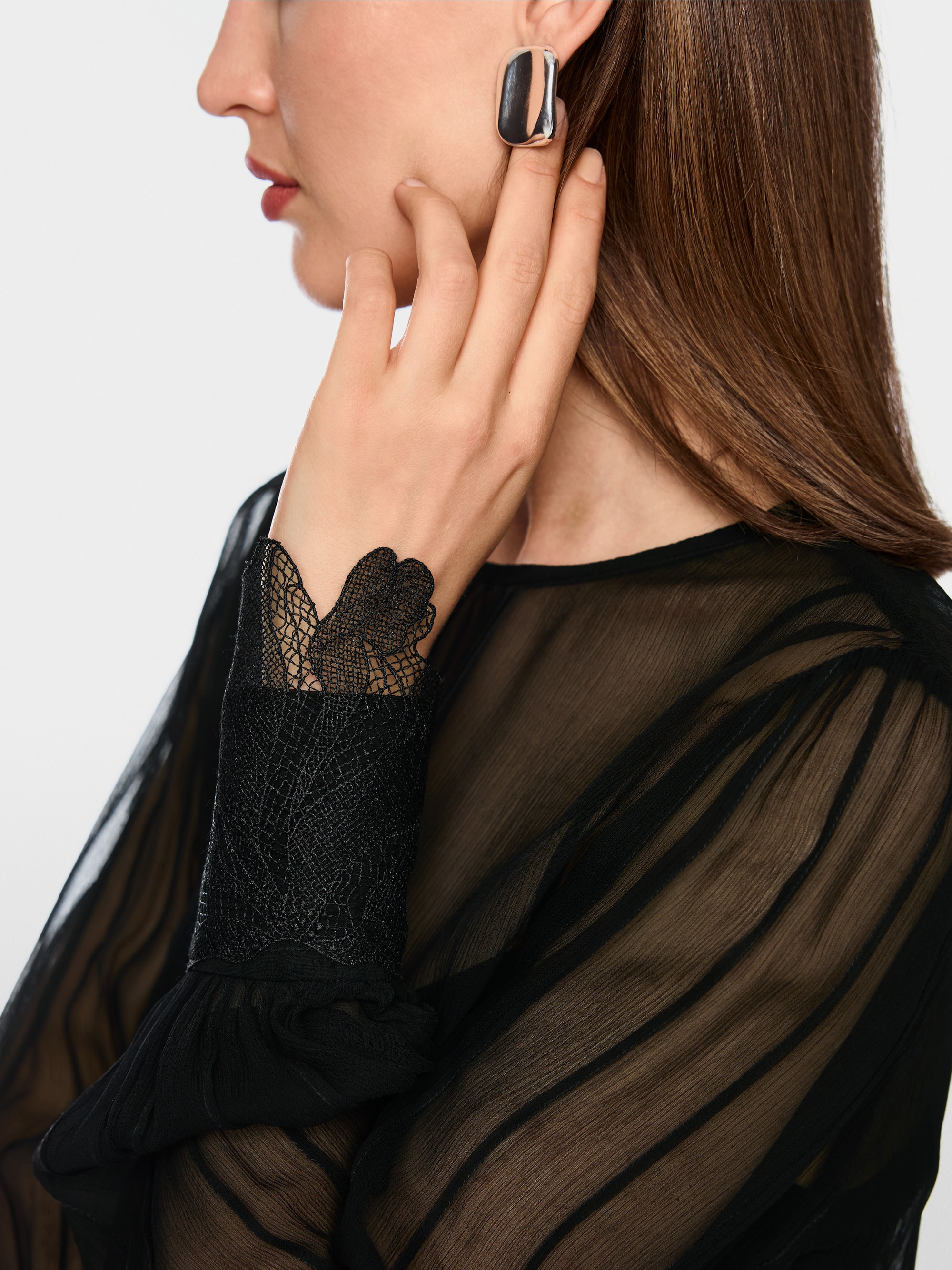 Blouse van zachte viscosecrêpe