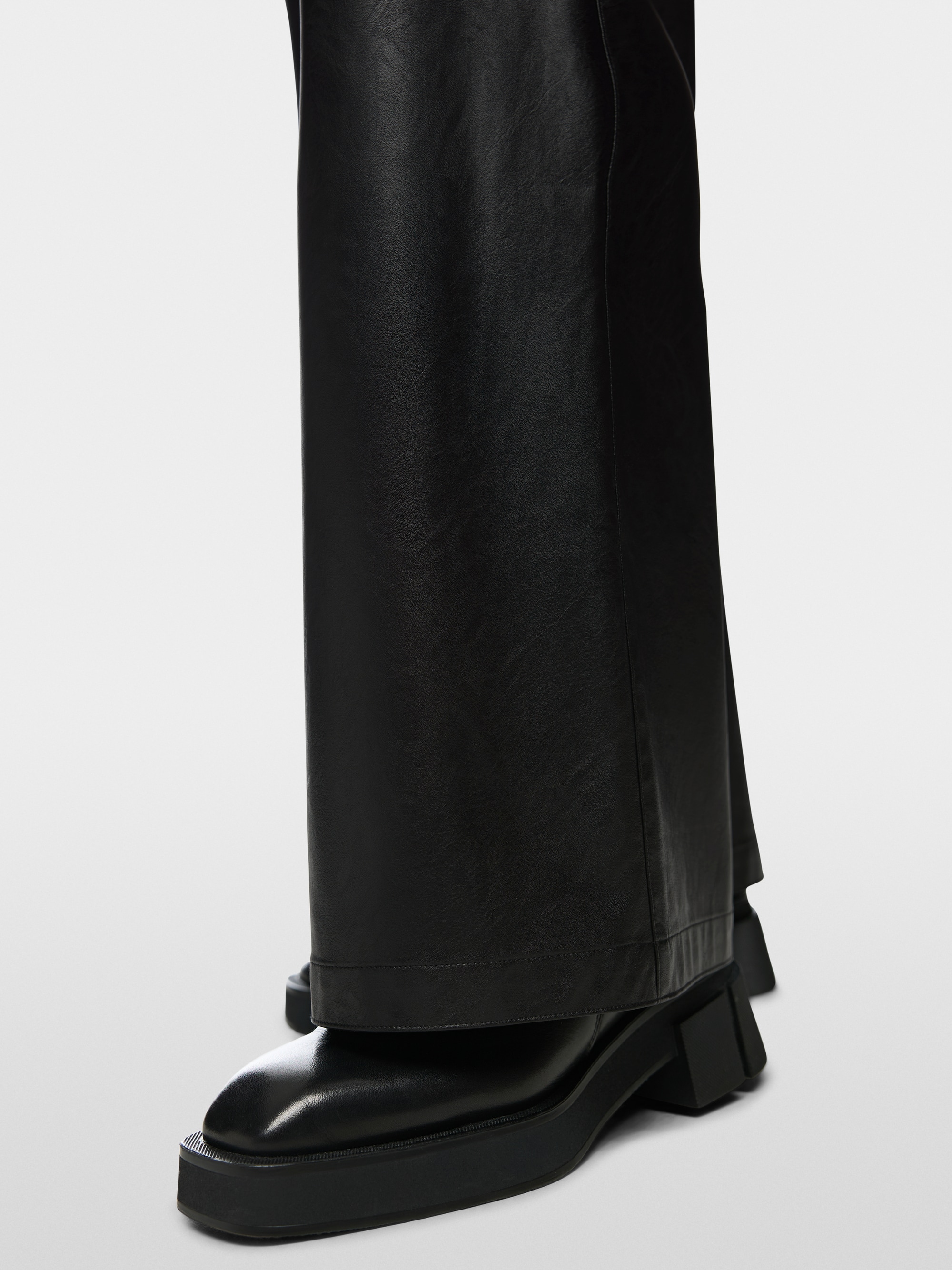 WARRI wide fit faux leather trousers
