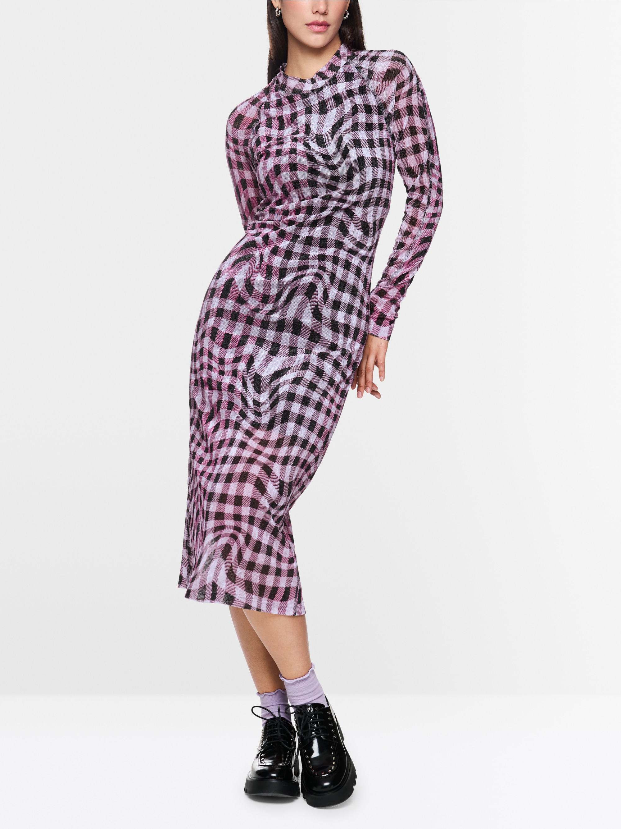 Midi-jurk in netlook