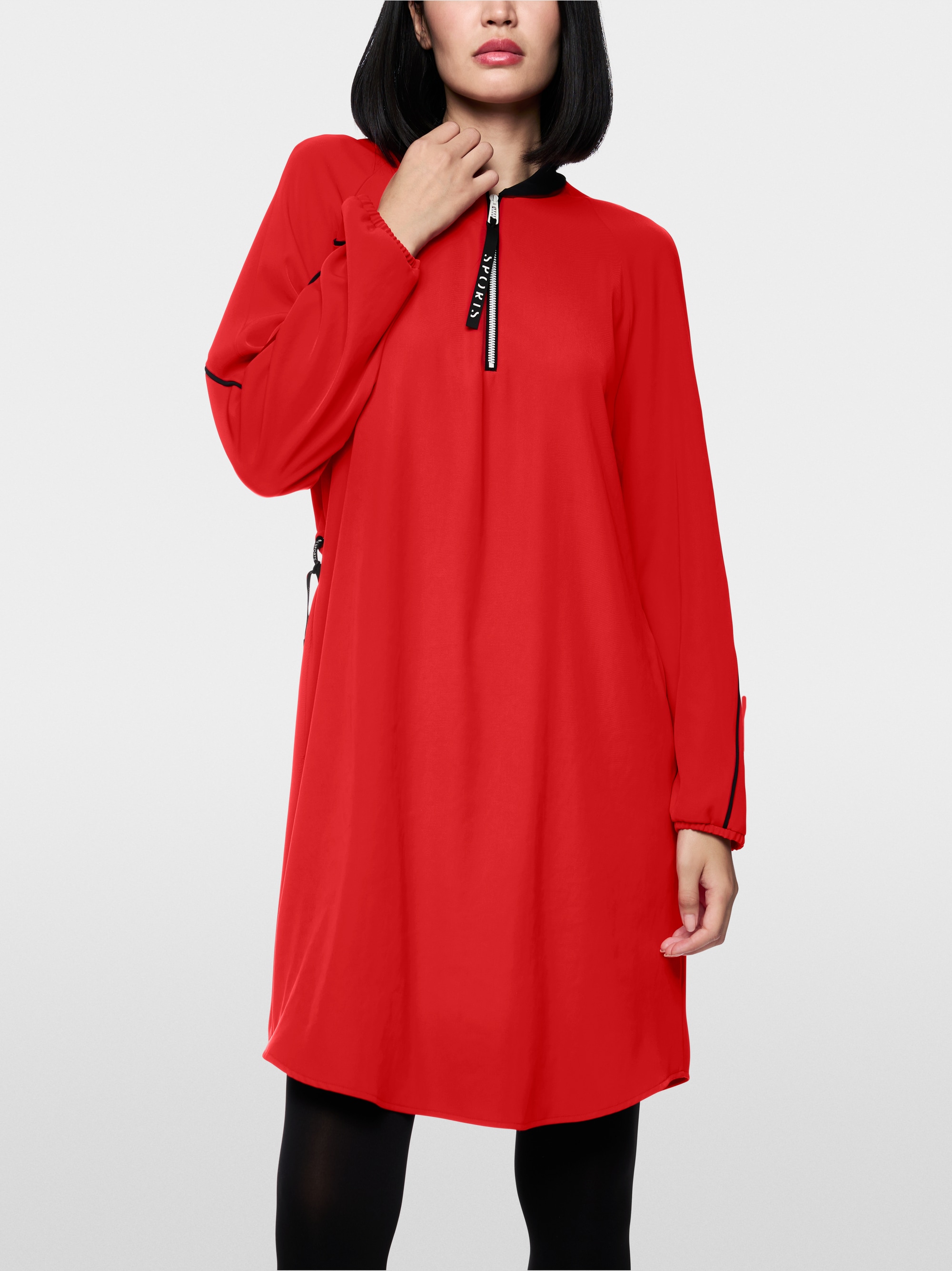 Kleid mit Zipper und Raffdetail