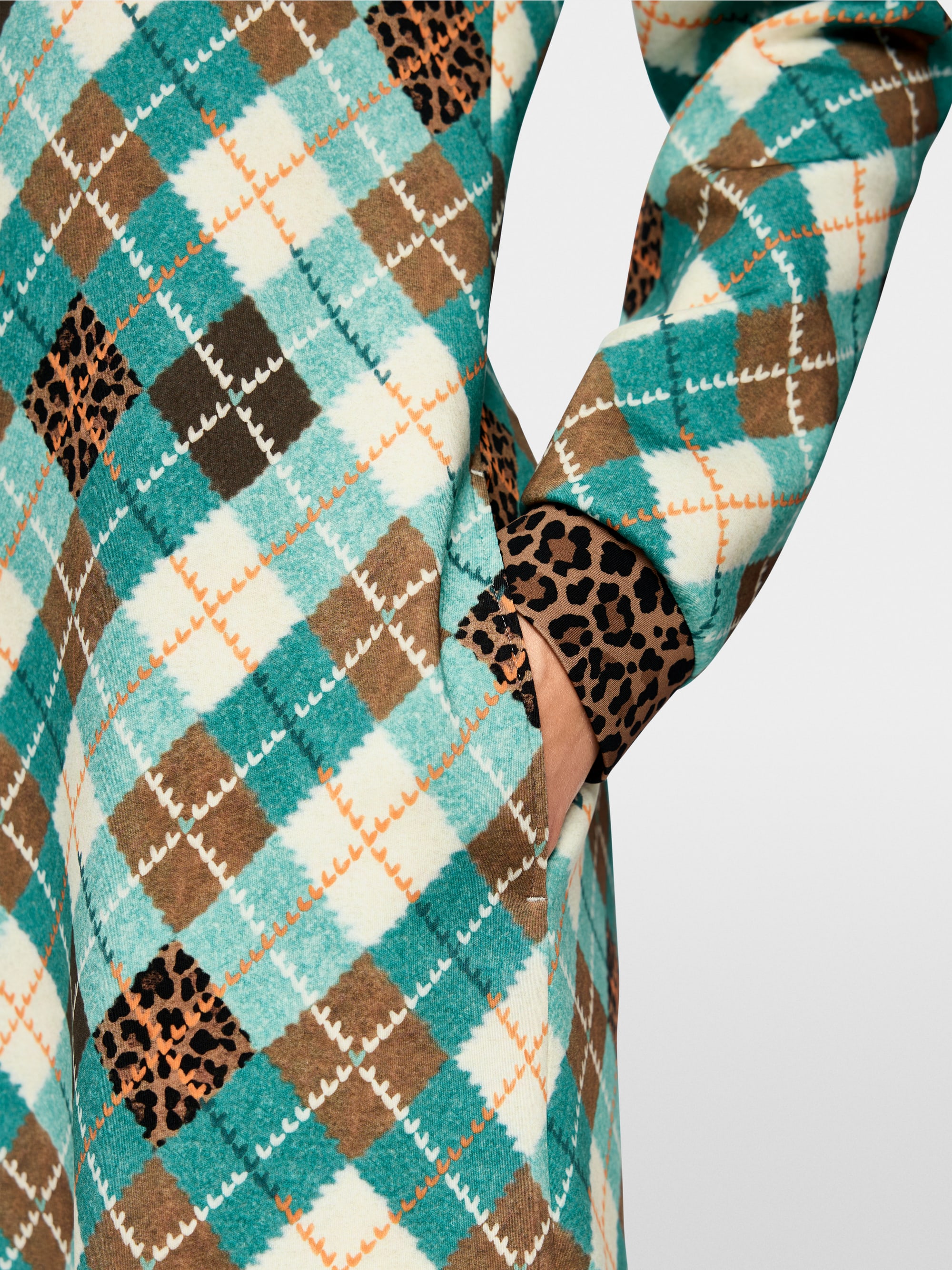 Robe à motif argyle en jersey scuba
