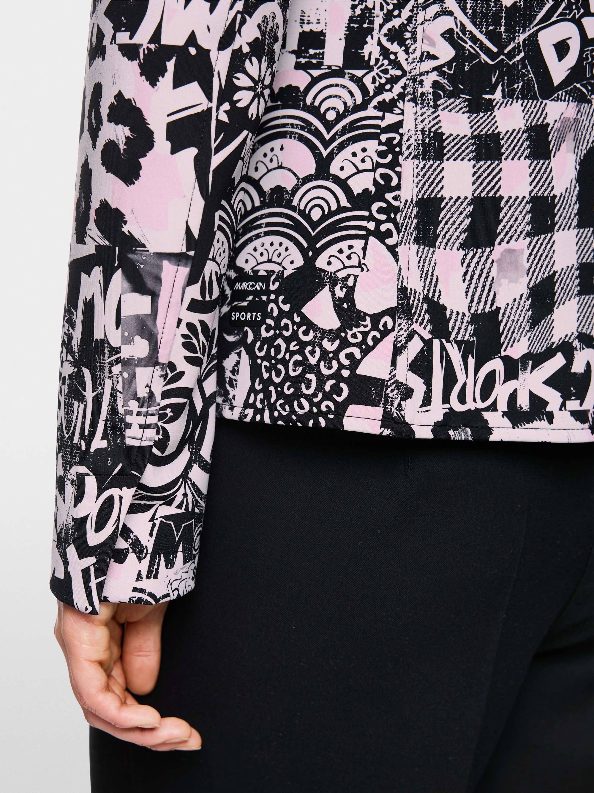 Printed blazer in scuba jersey