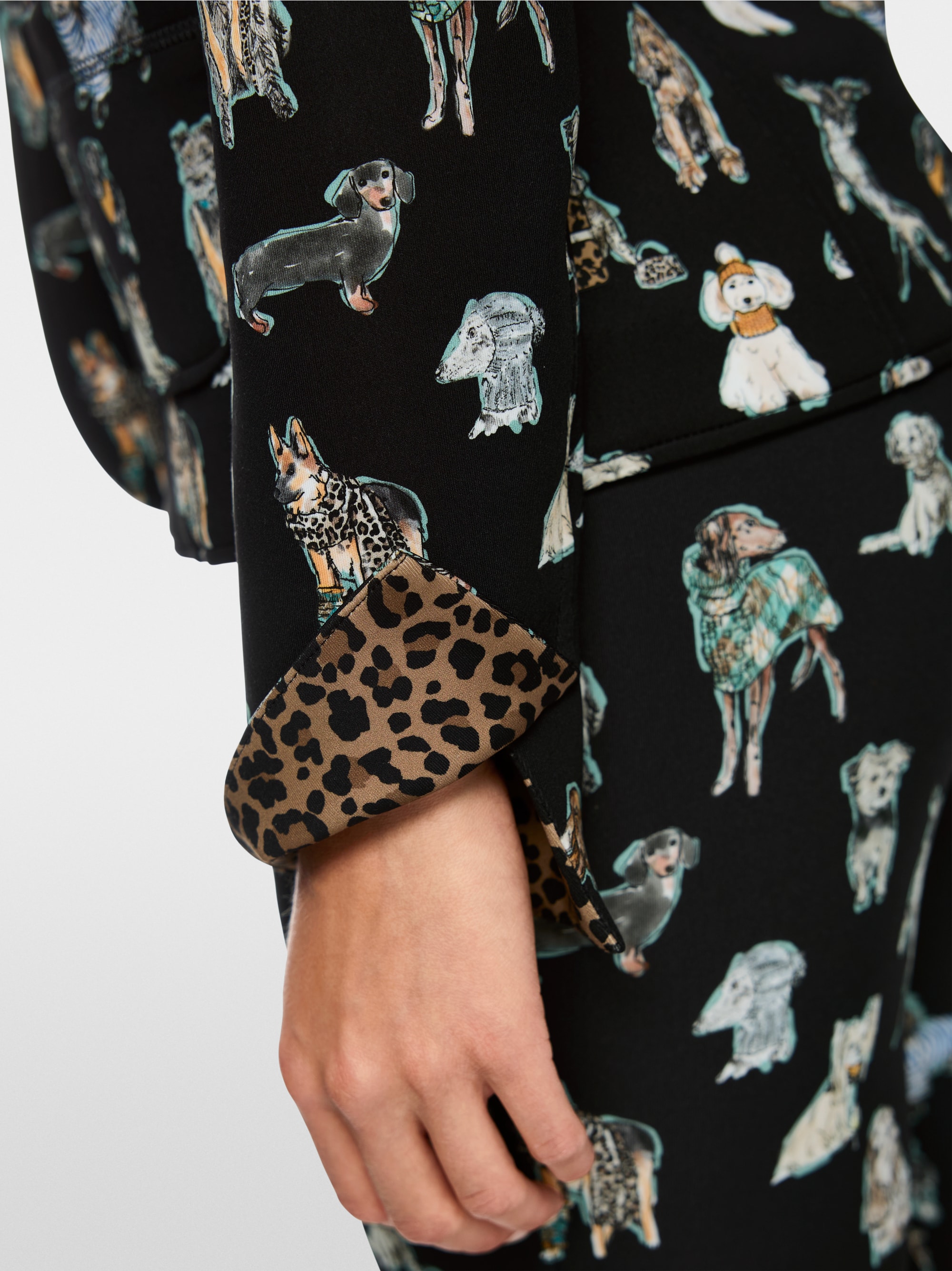 Scuba-blazer met doggy print
