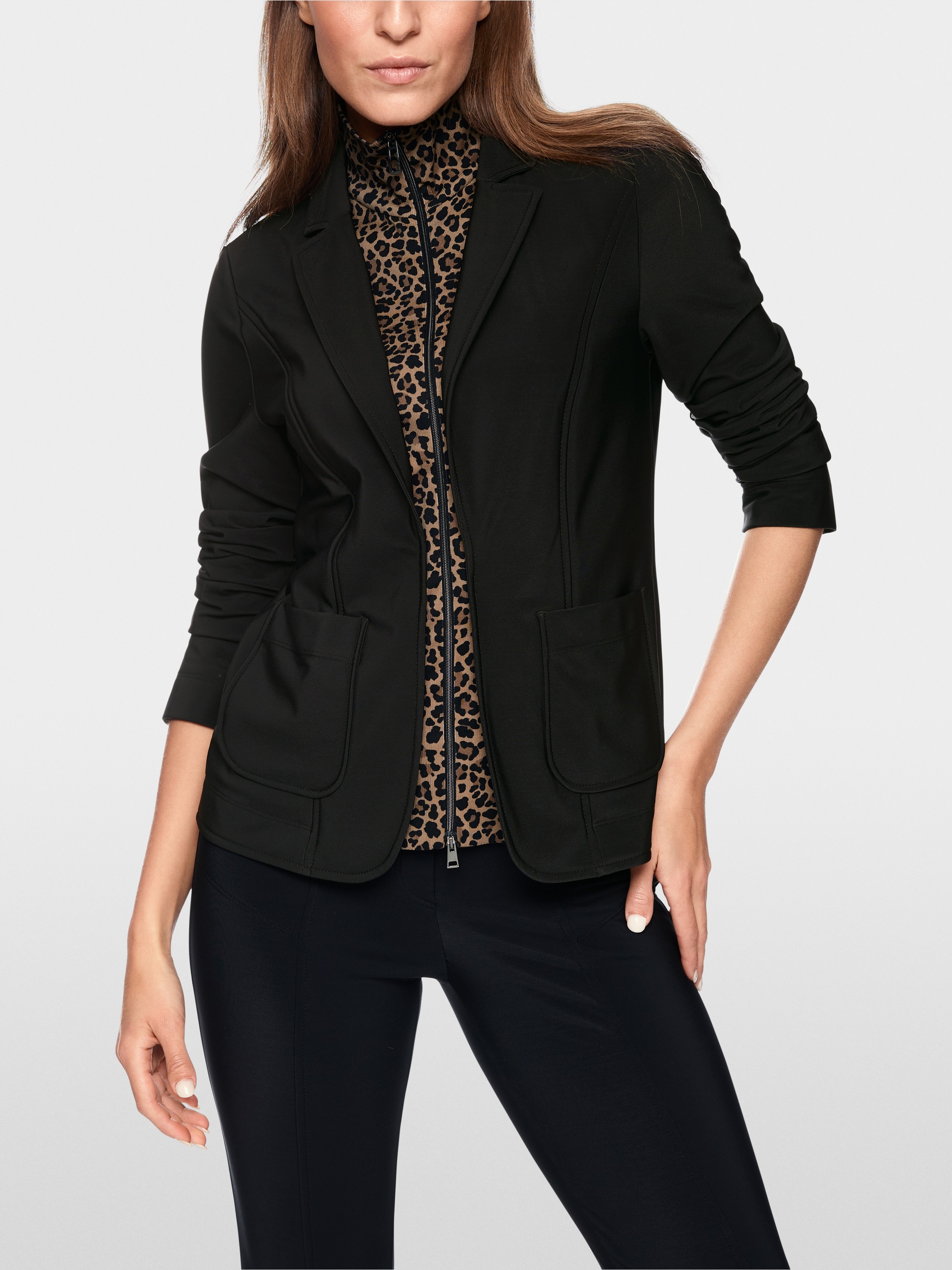 Scuba blazer with faux layering