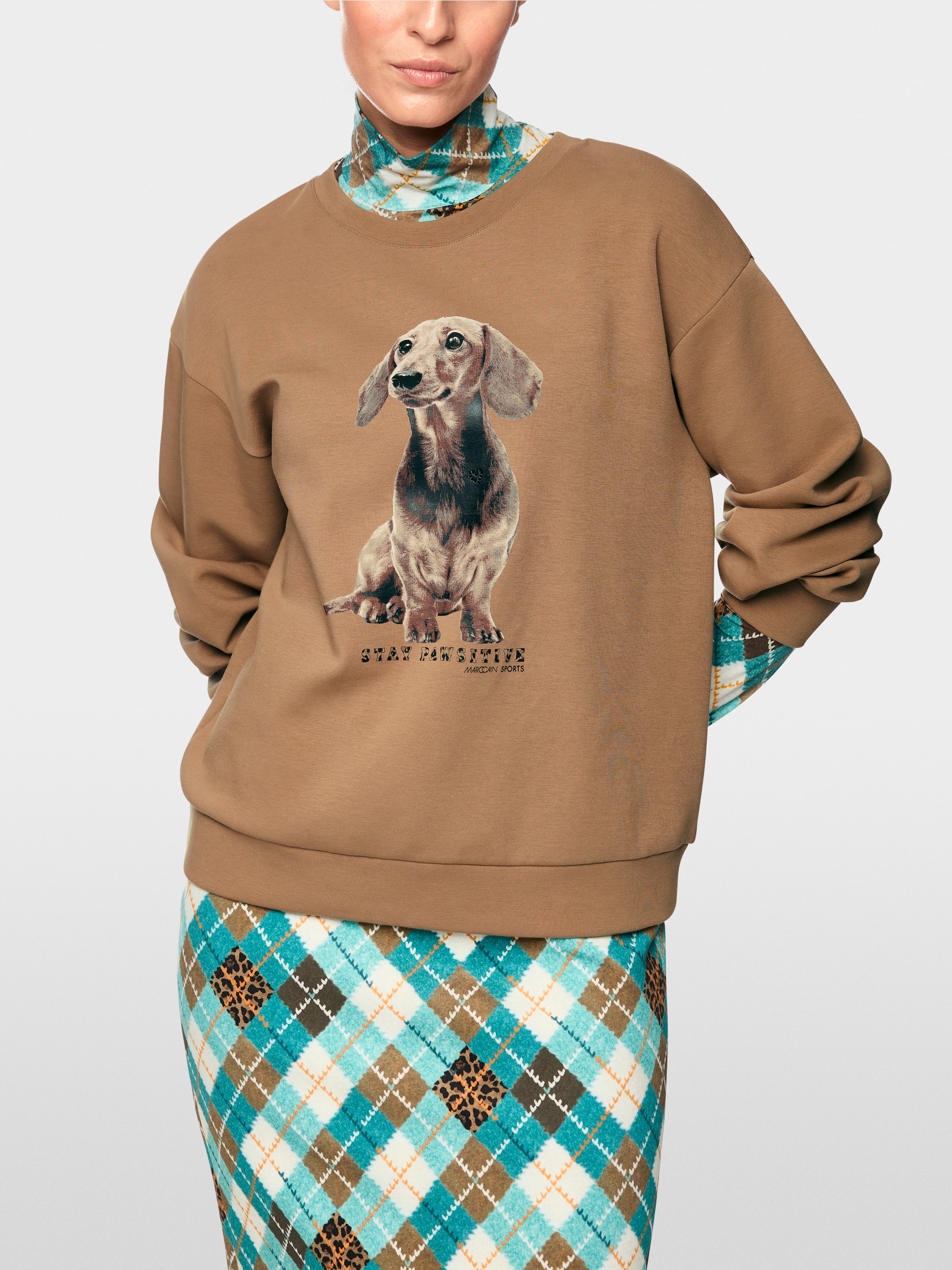 Sweatshirt met teckelprint