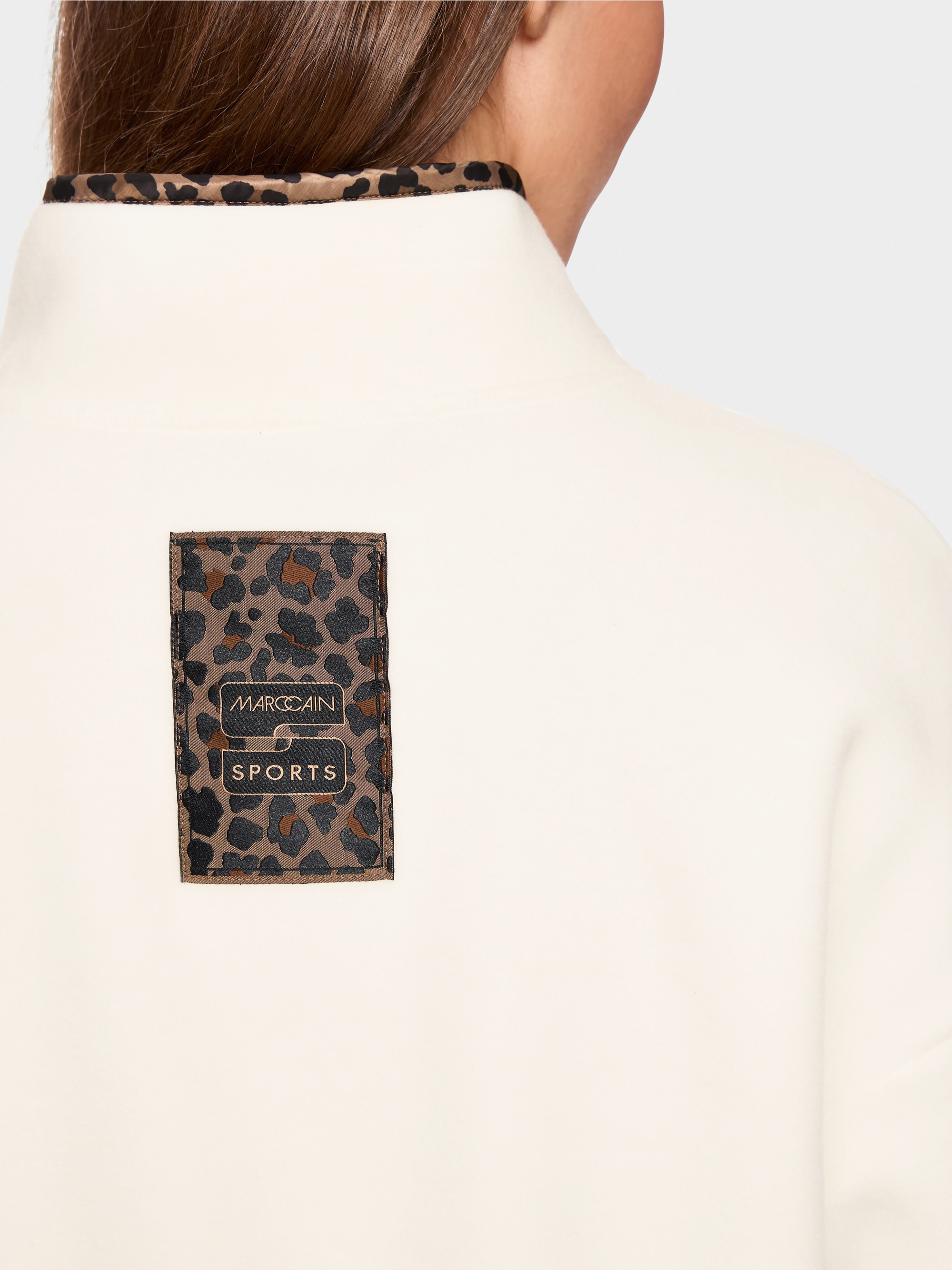 Fleece jumper with leo print details