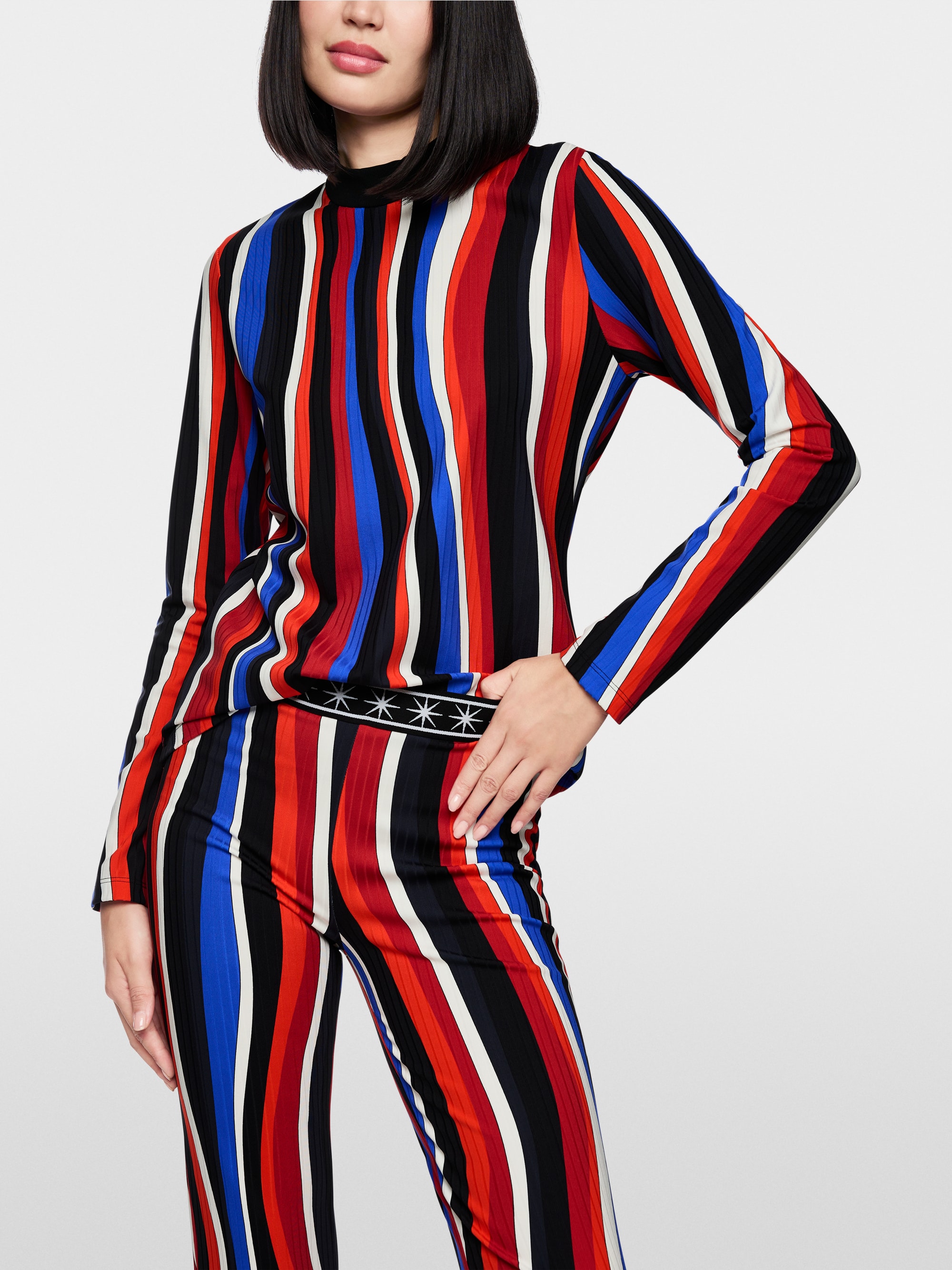 Long-sleeve colour block shirt