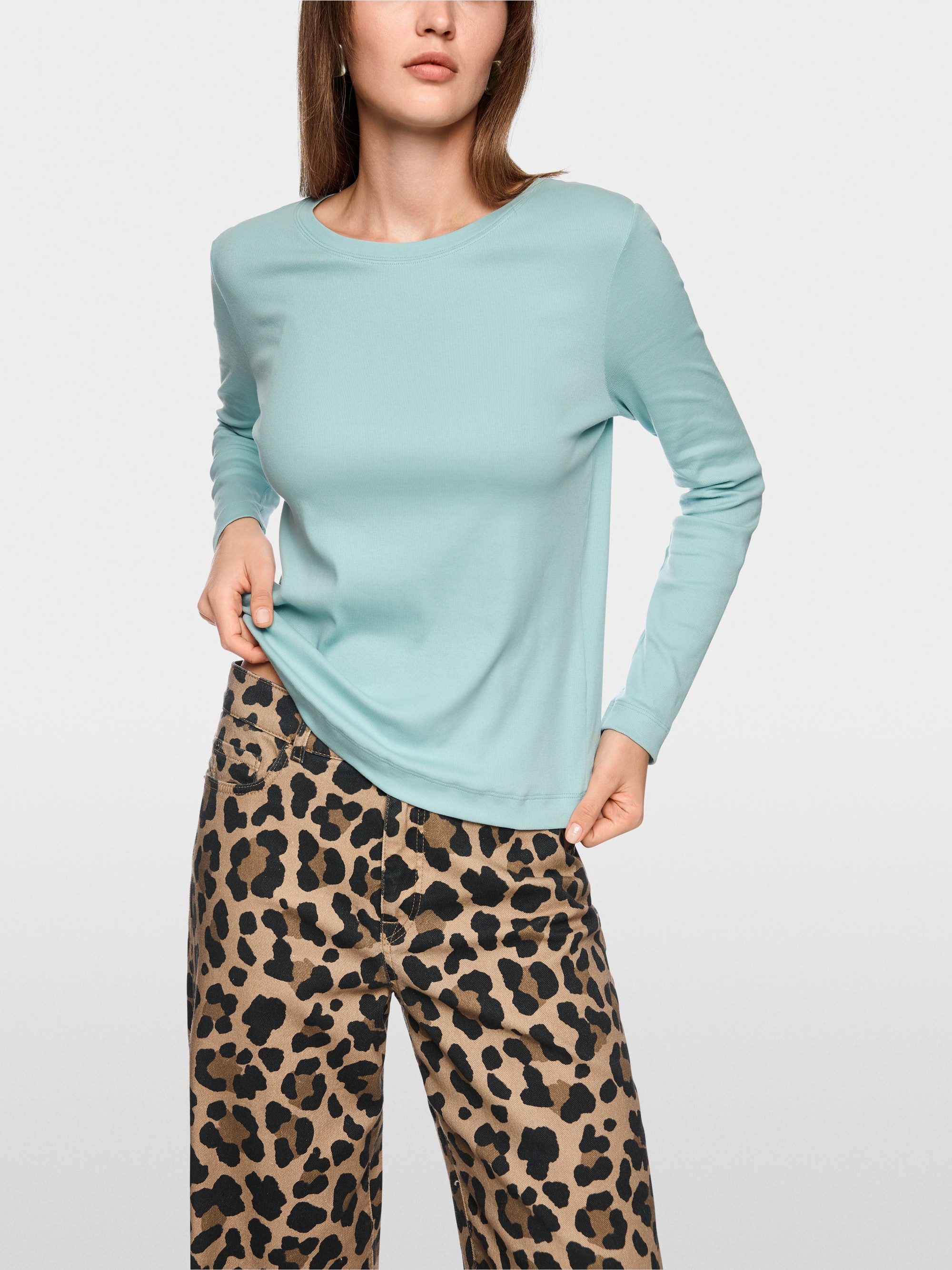 Klassisches Langarmshirt unifarben