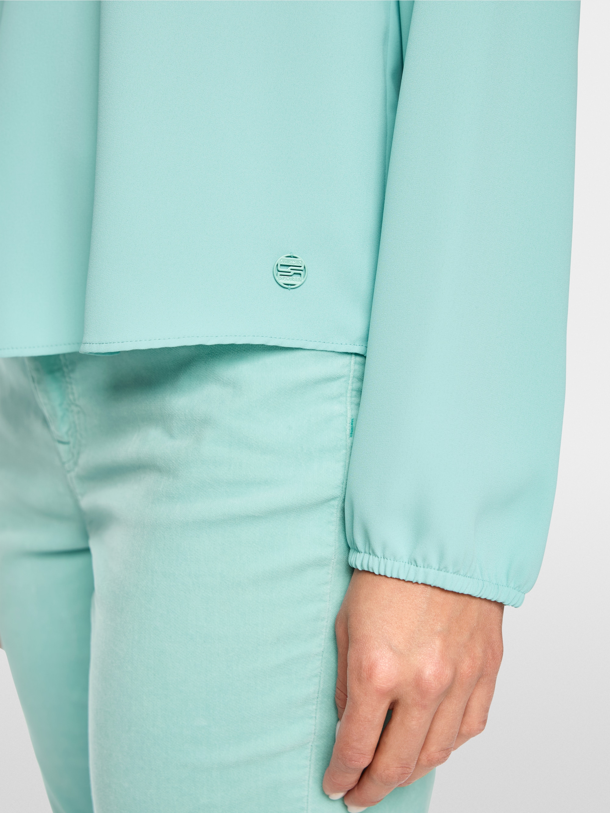Flowing slip-on blouse with bow