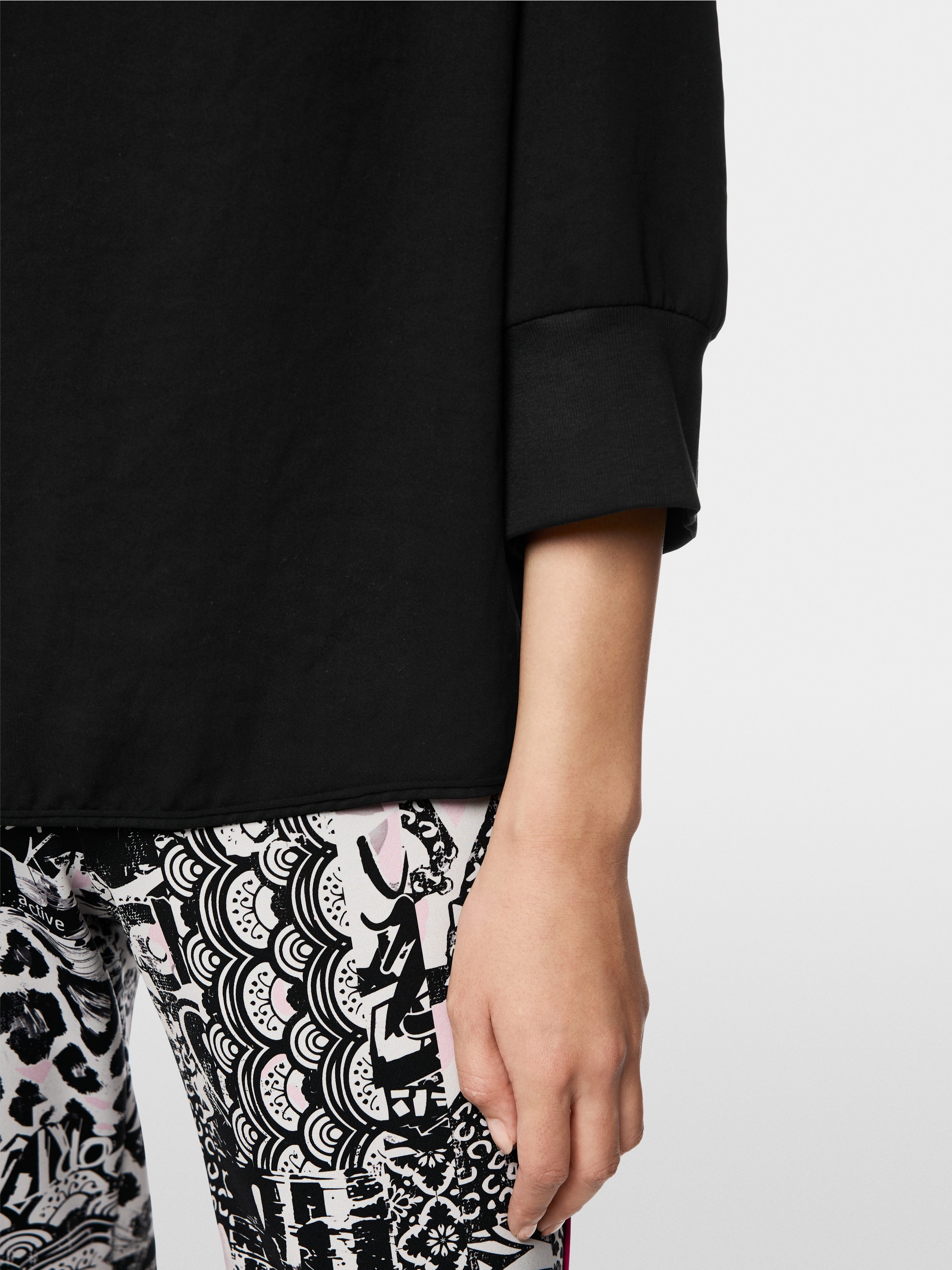 Blouseshirt van materiaalmix