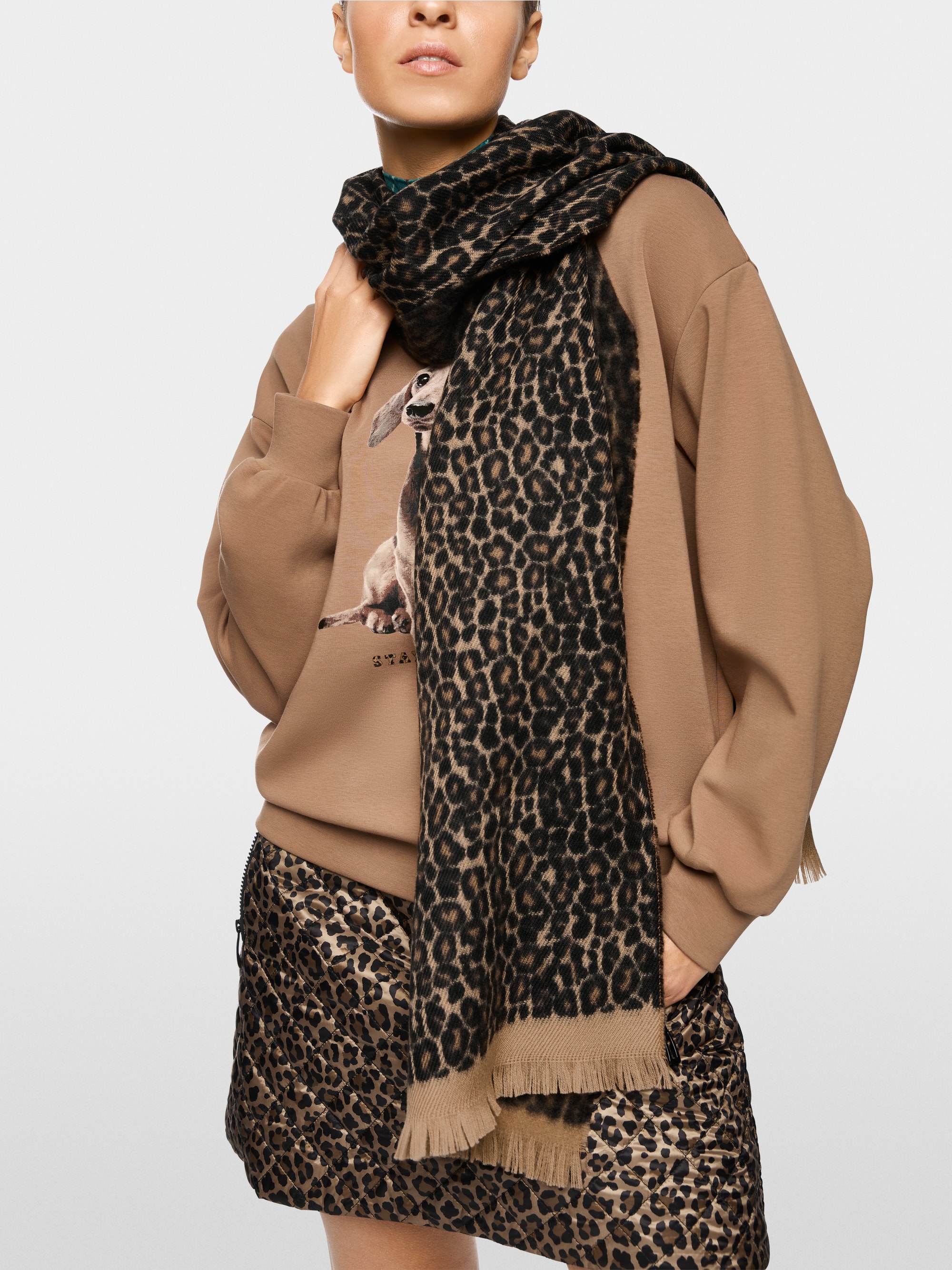 Leopard design new wool scarf