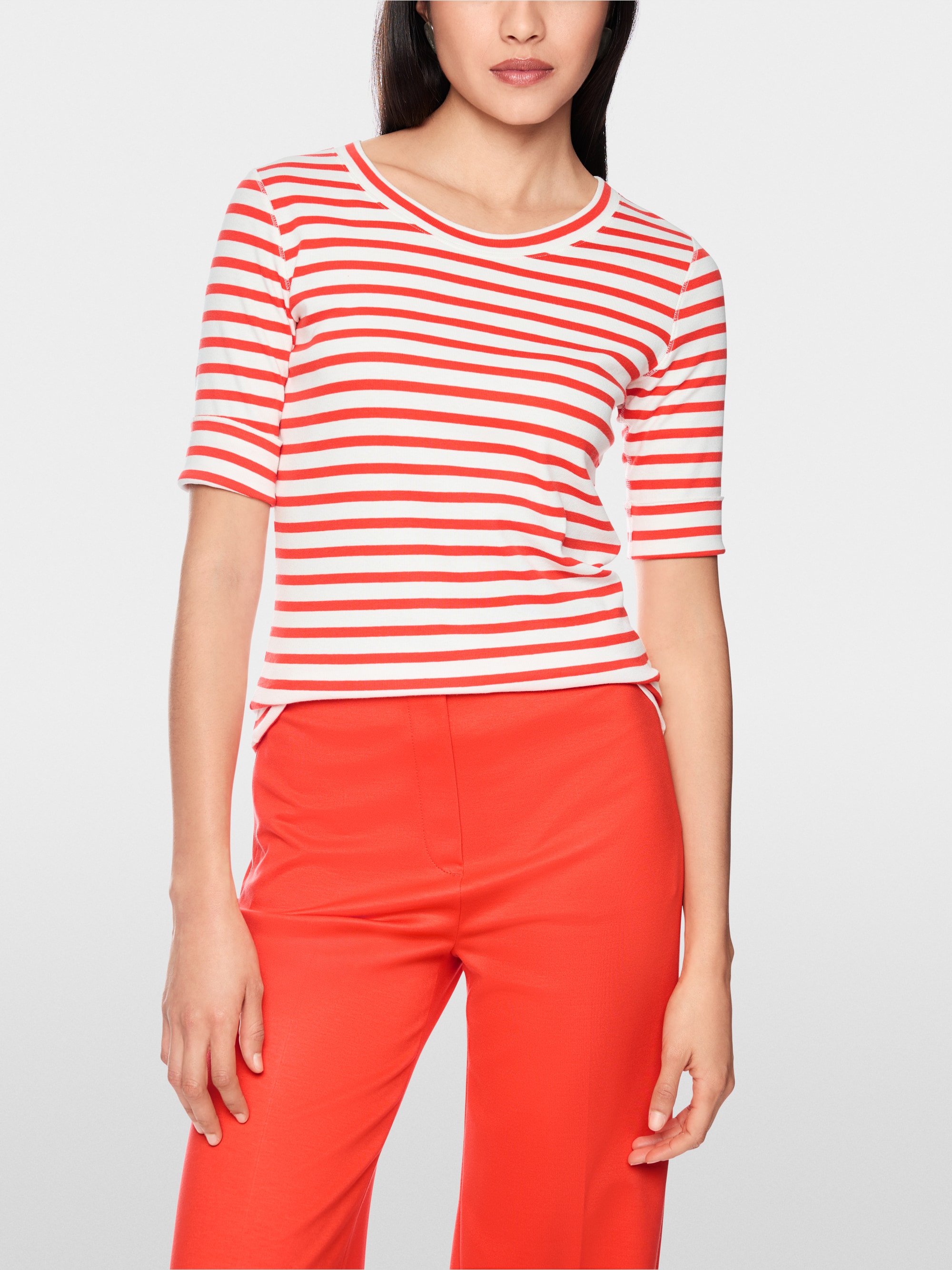 Striped T-shirt made of cotton rib