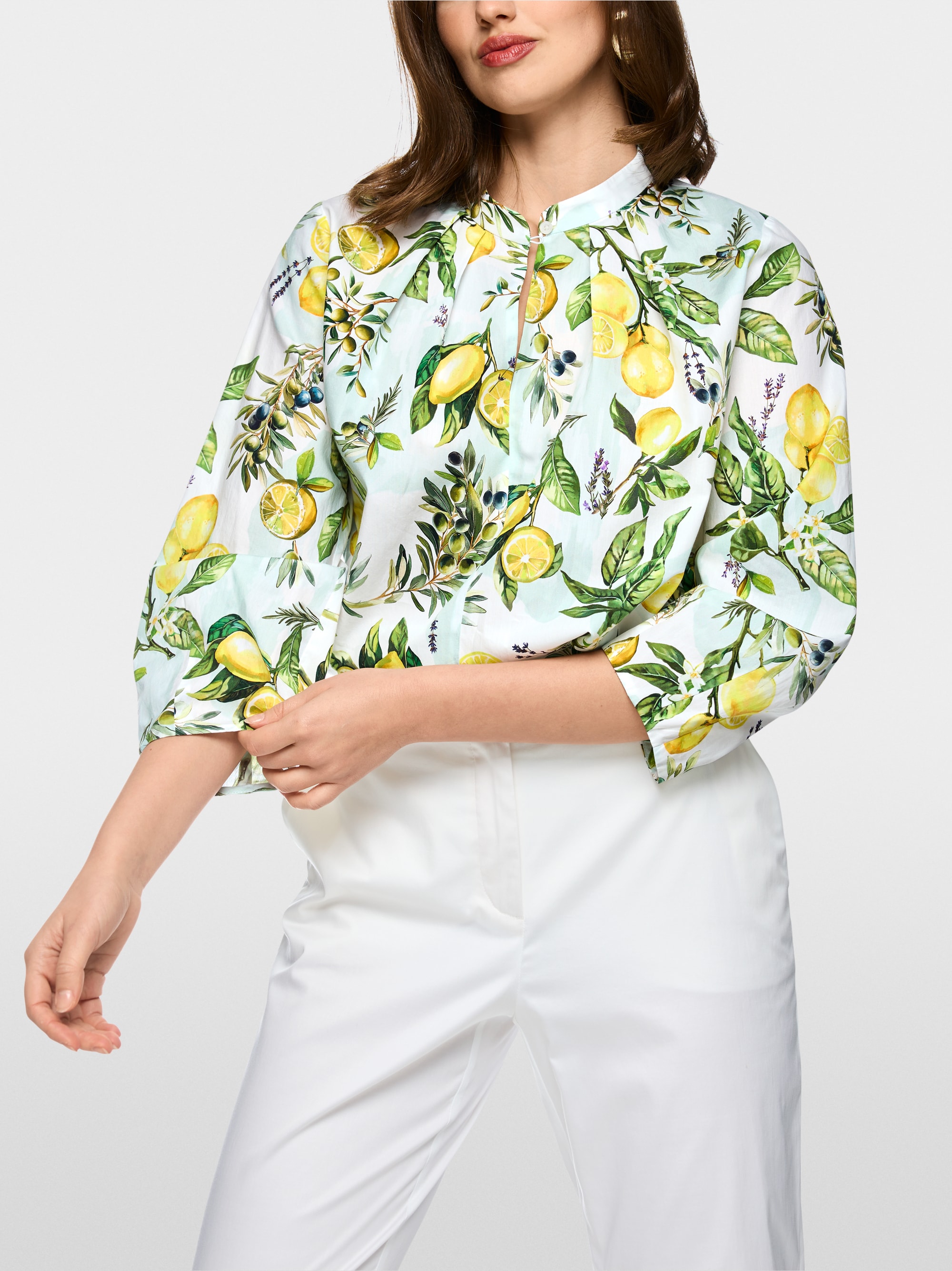 Cotton blouse with lemon print