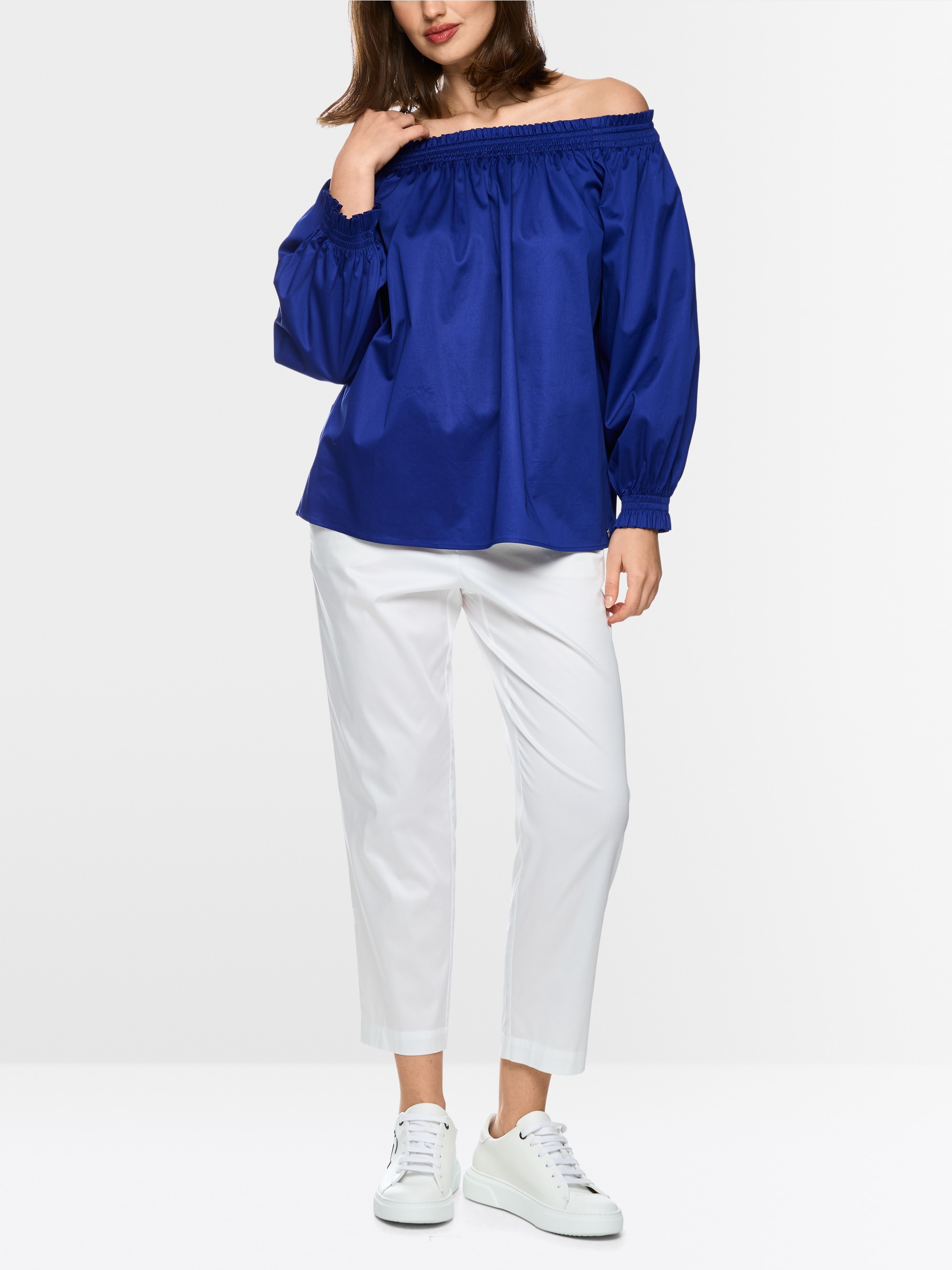 Carmen blouse in stretch cotton