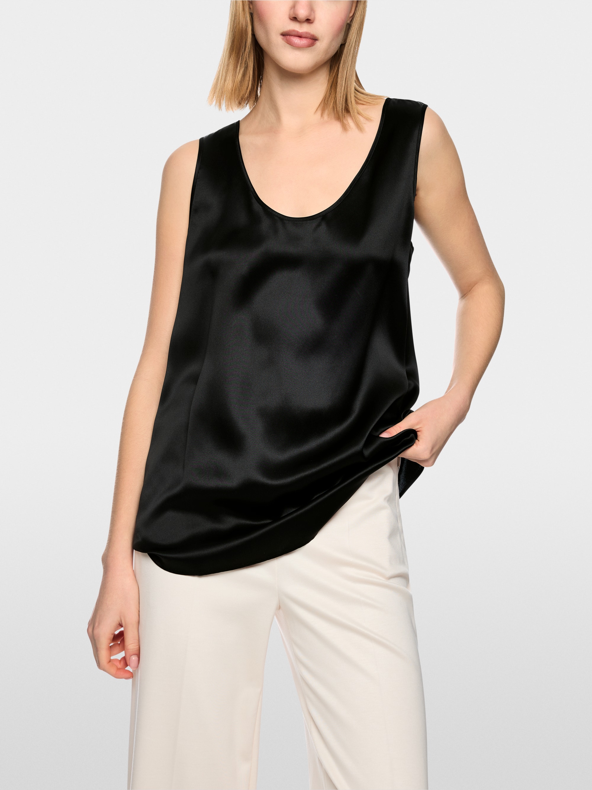 Silk Top with Round Neckline