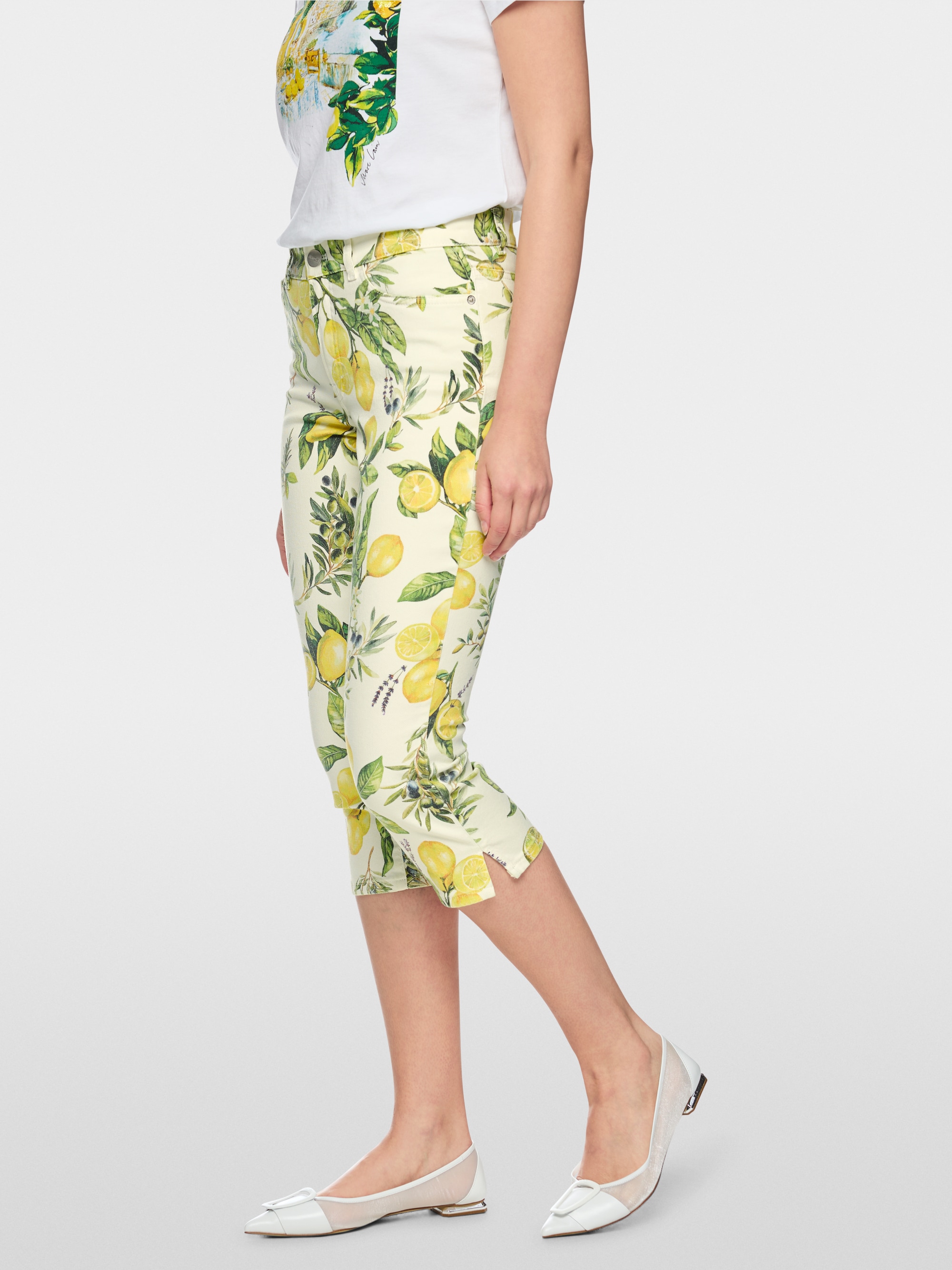 SILEA capri jeans with lemon print