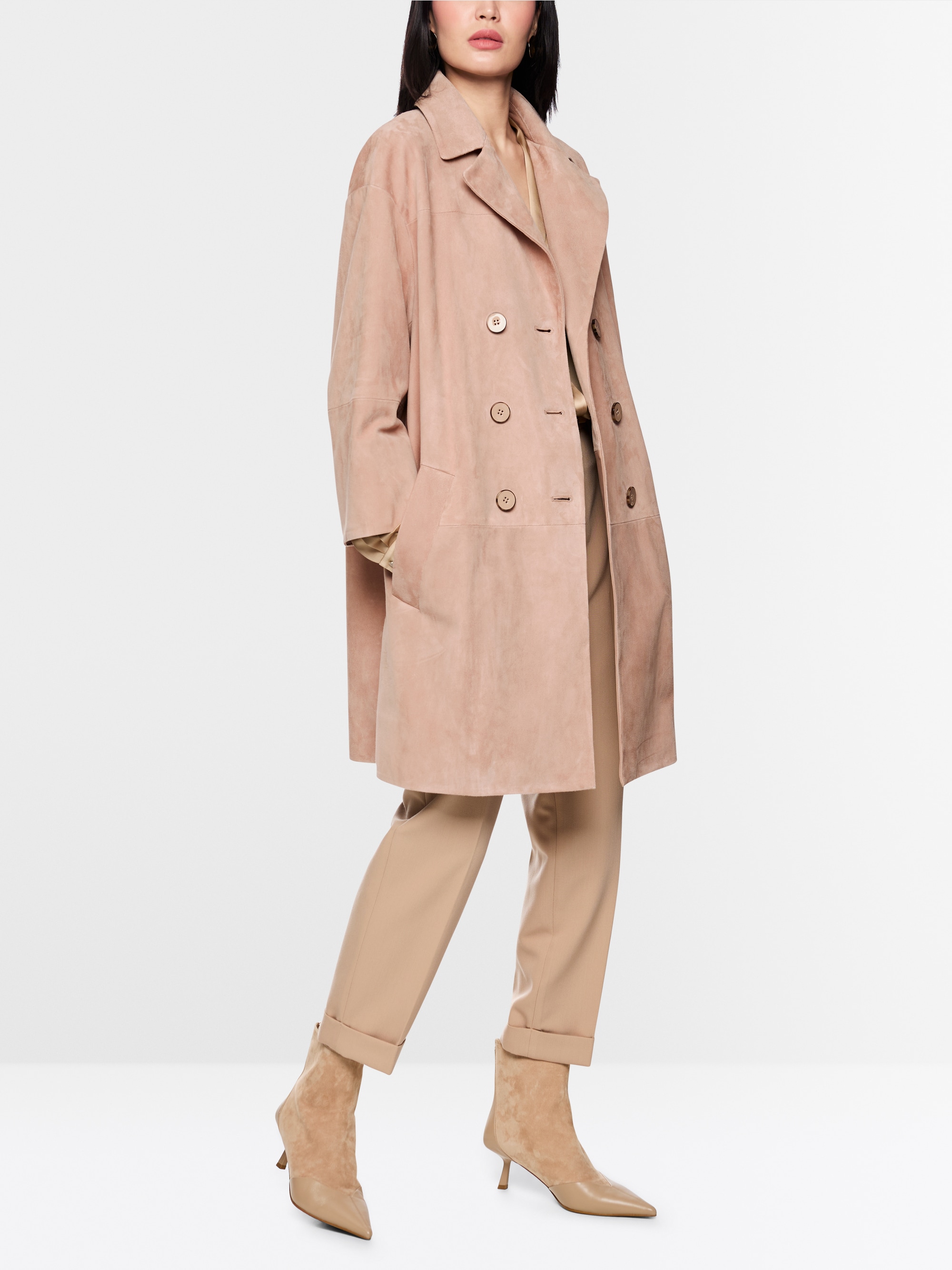 ‘Rethink Together’ suede coat