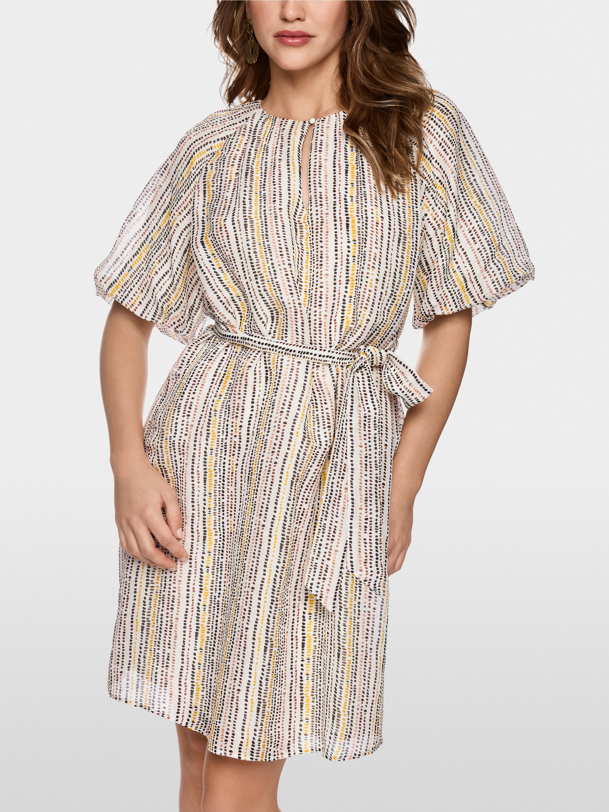 Mini dress in linen and silk