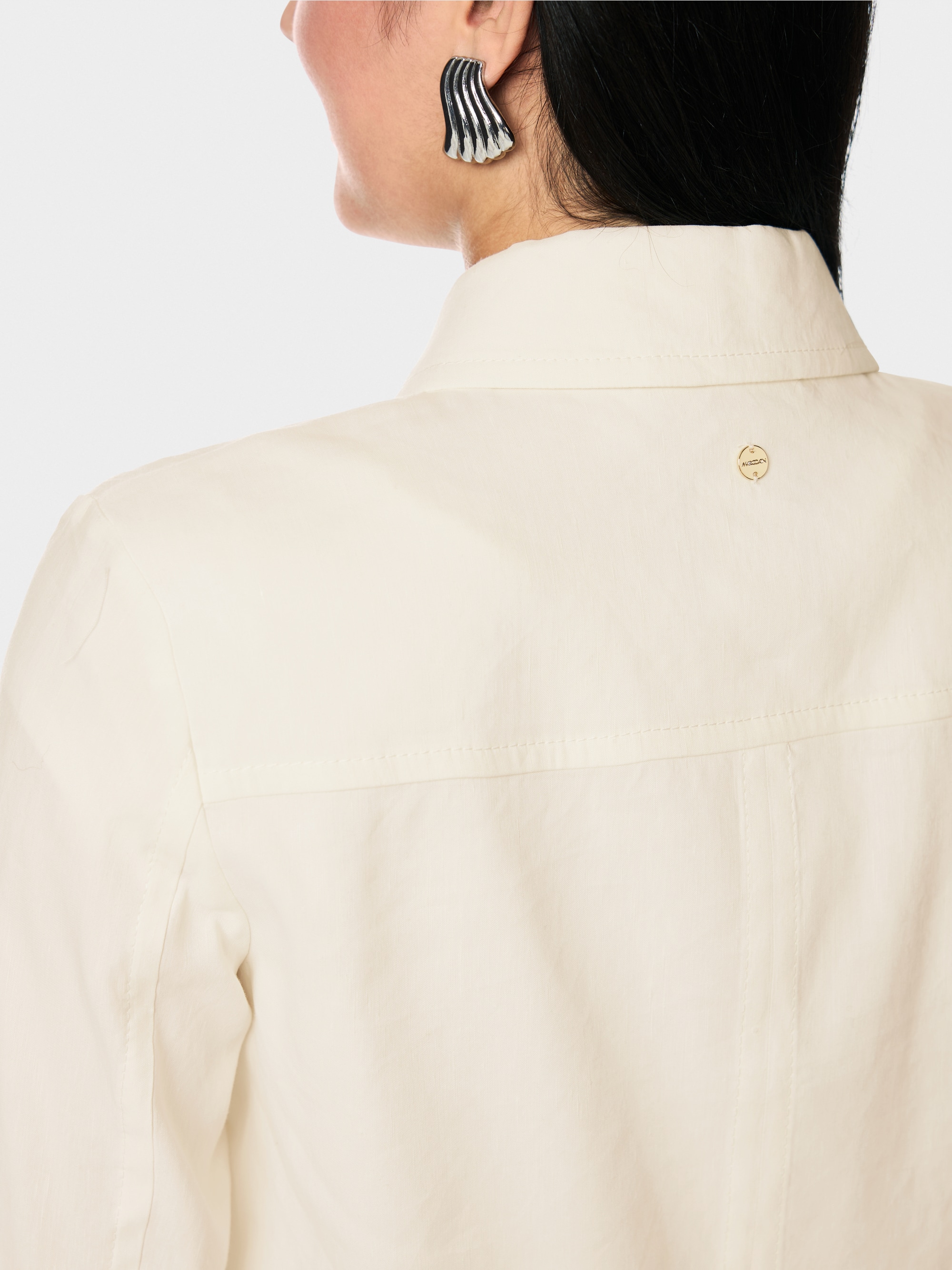 Veste courte en lin et viscose