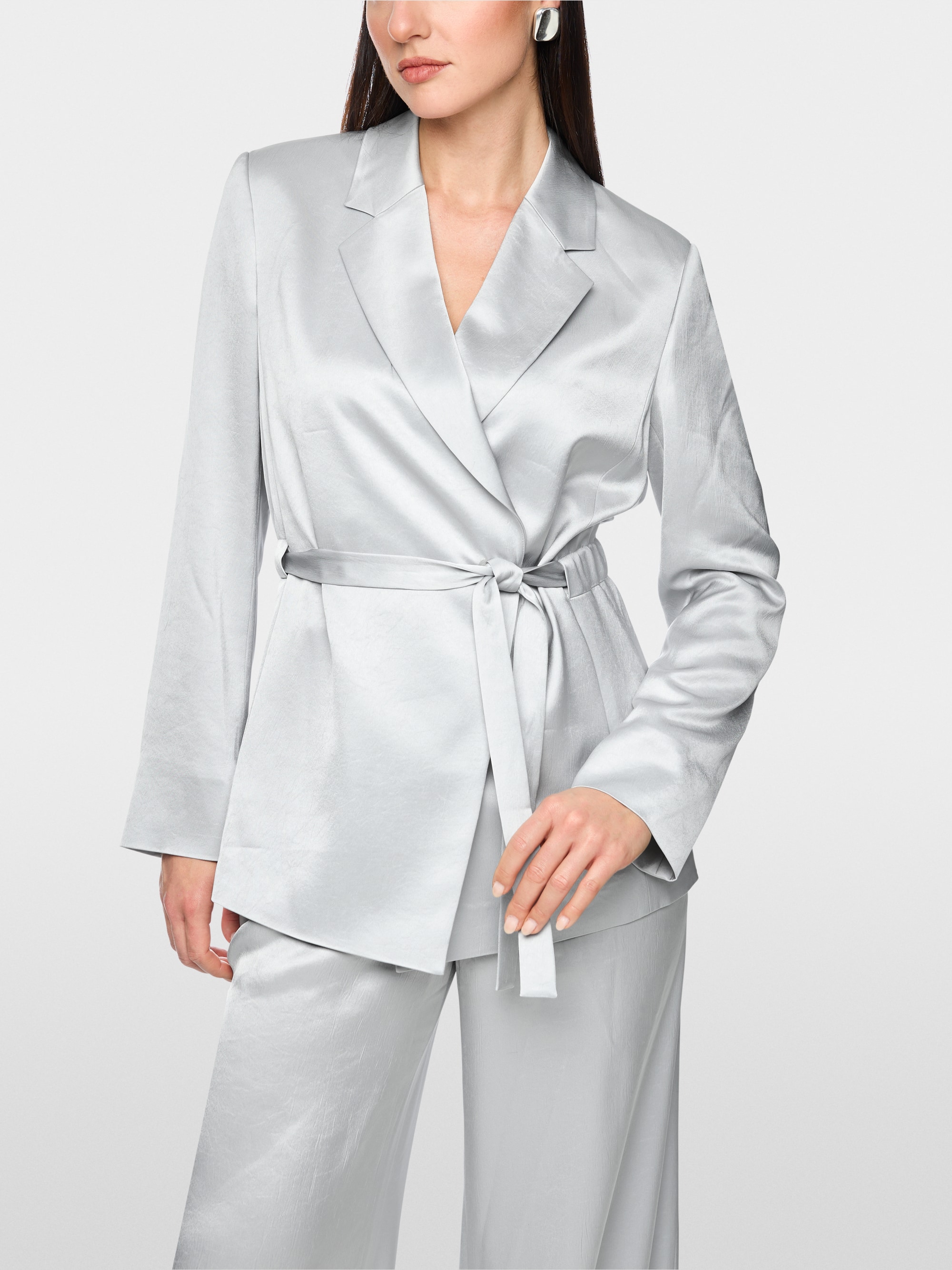 Elegant wrap blazer with waist belt