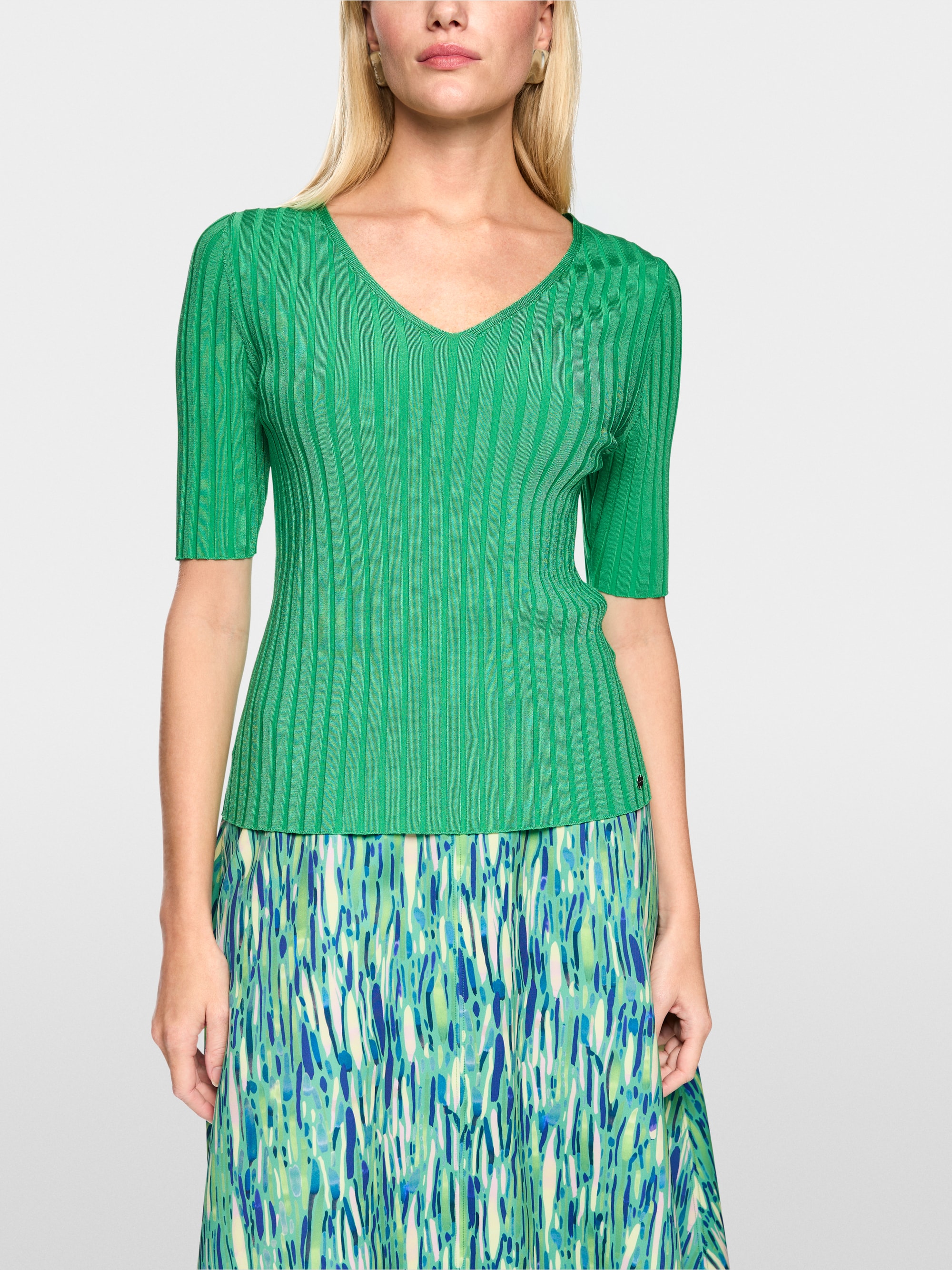 Pull côtelé en maille fine