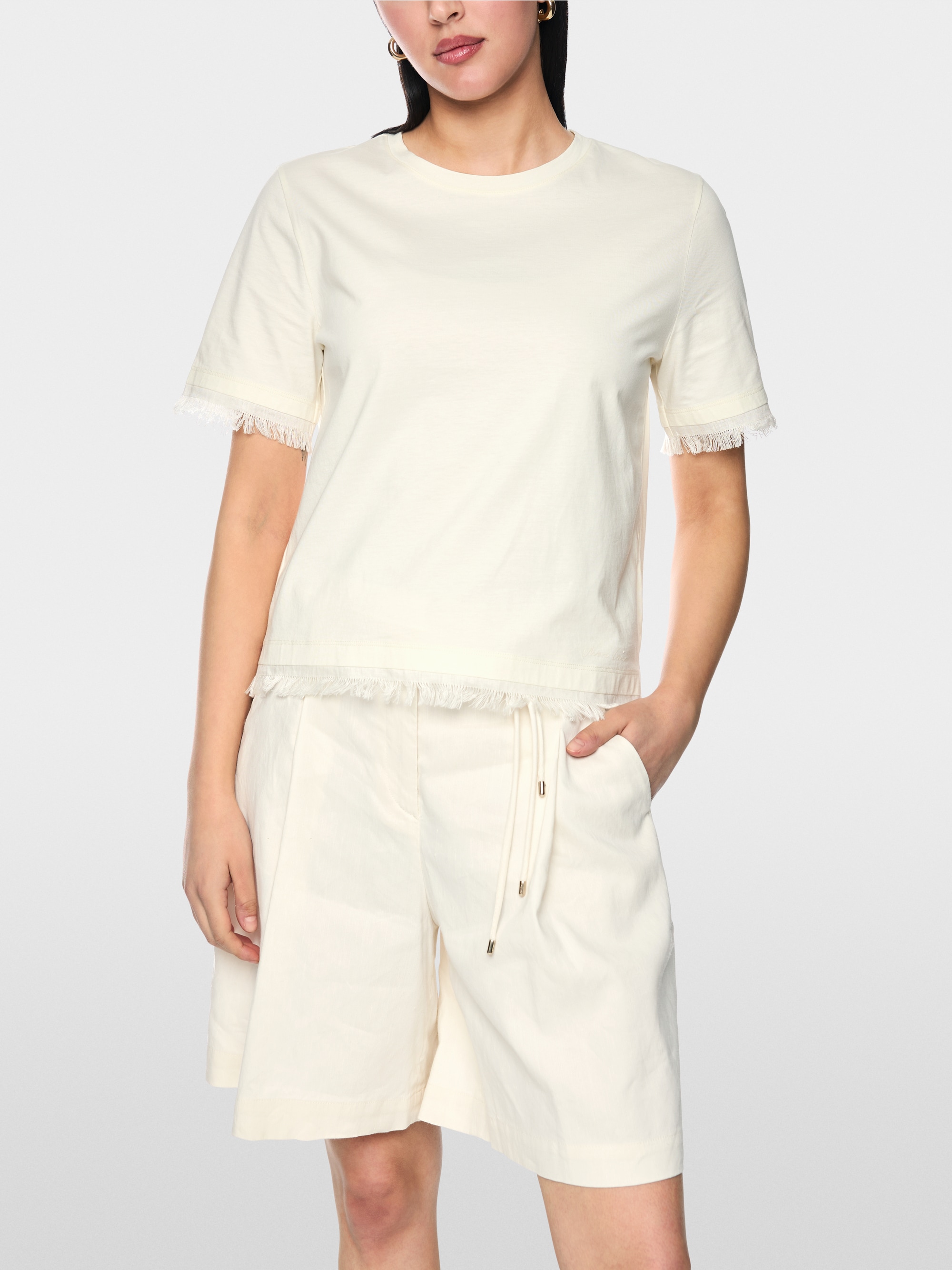 Cotton shirt with fringe