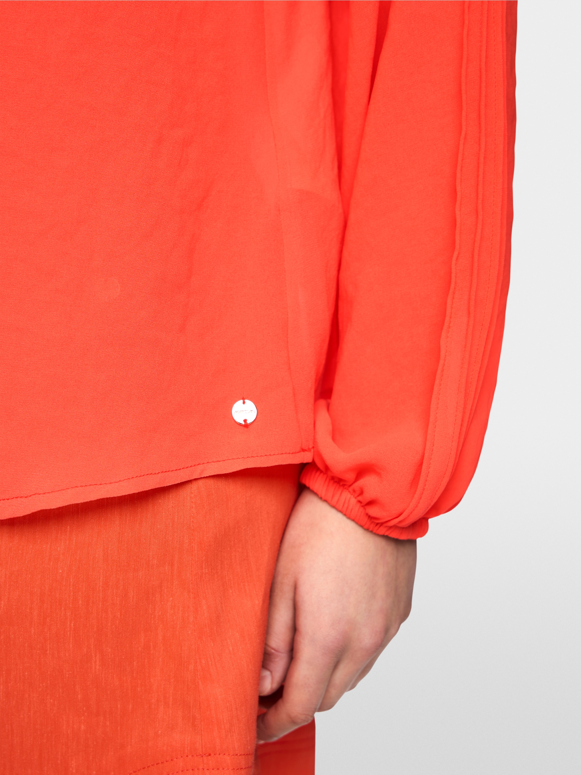 Blouse with lace and pintucks