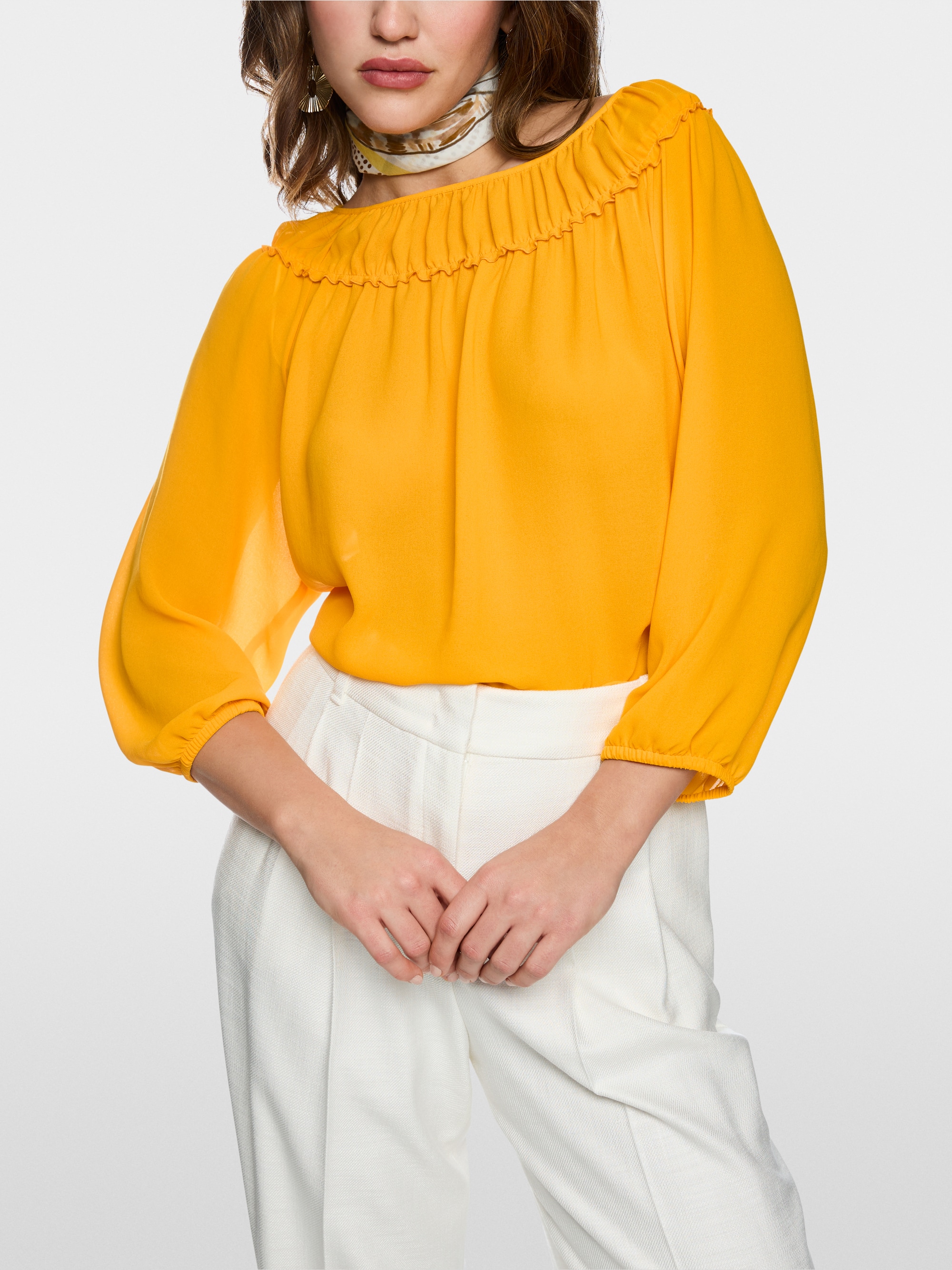Blouse with Carmen neckline