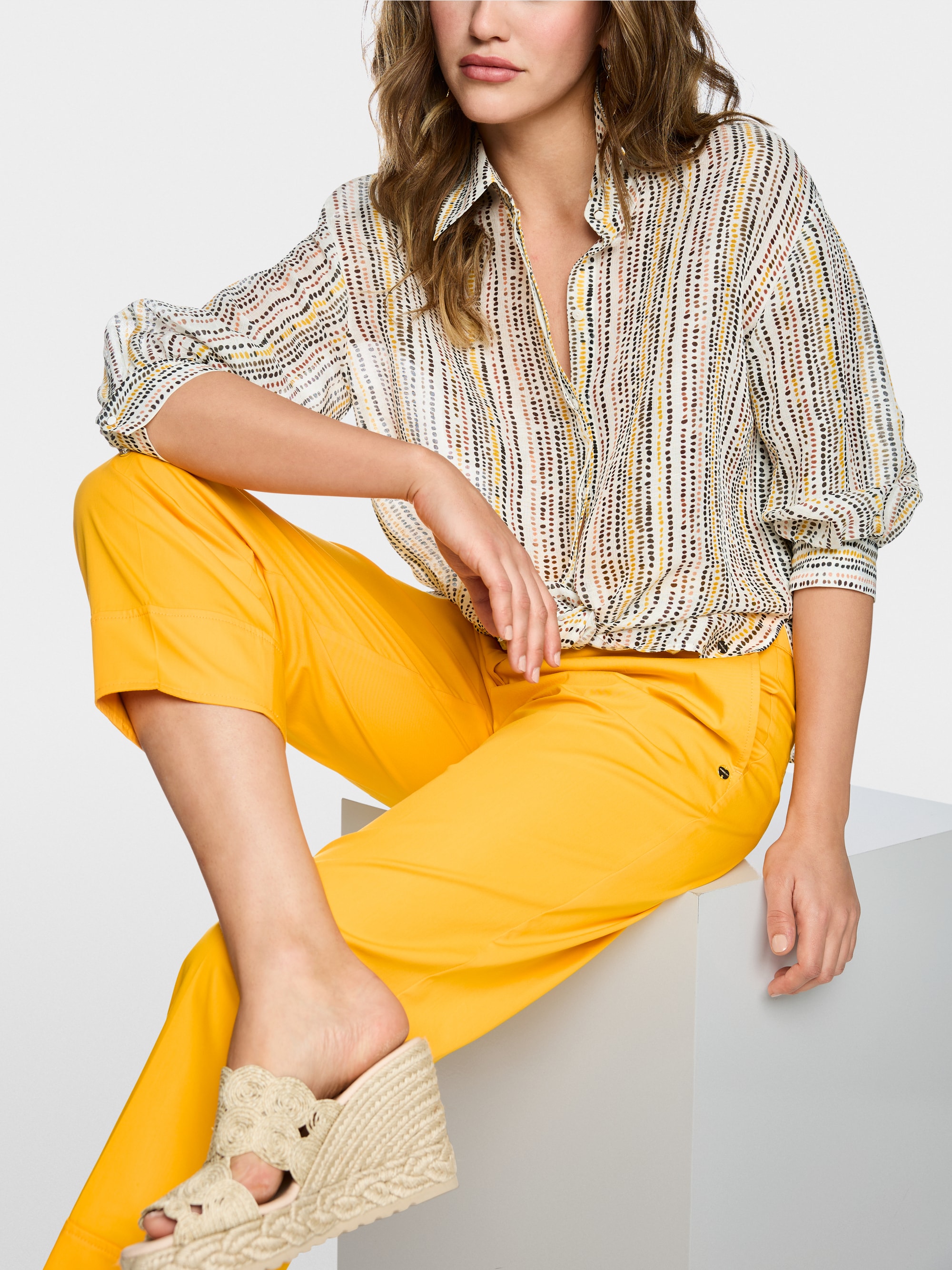 Linen-silk shirt blouse