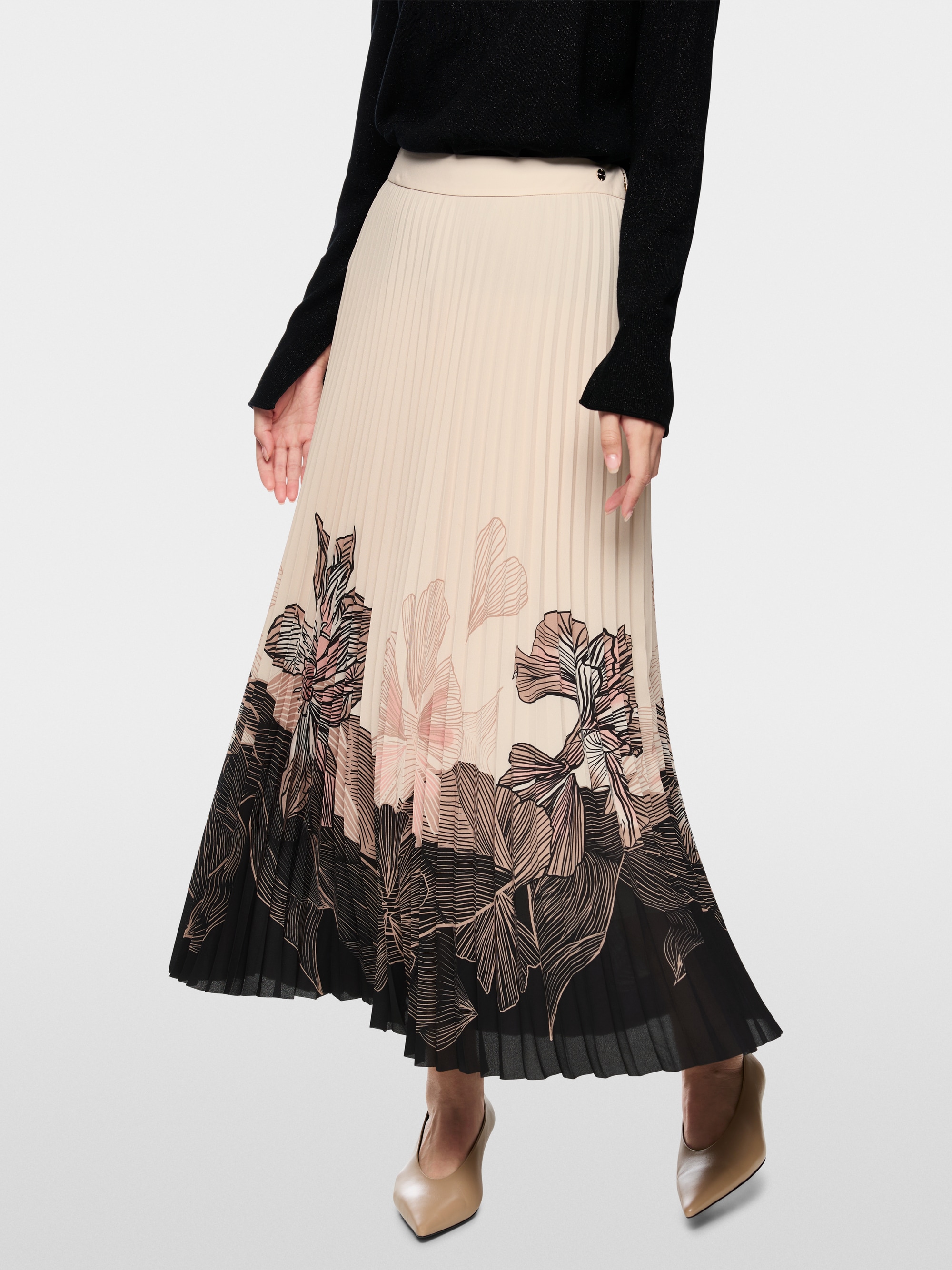 ‘Rethink Together’ pleated midi skirt