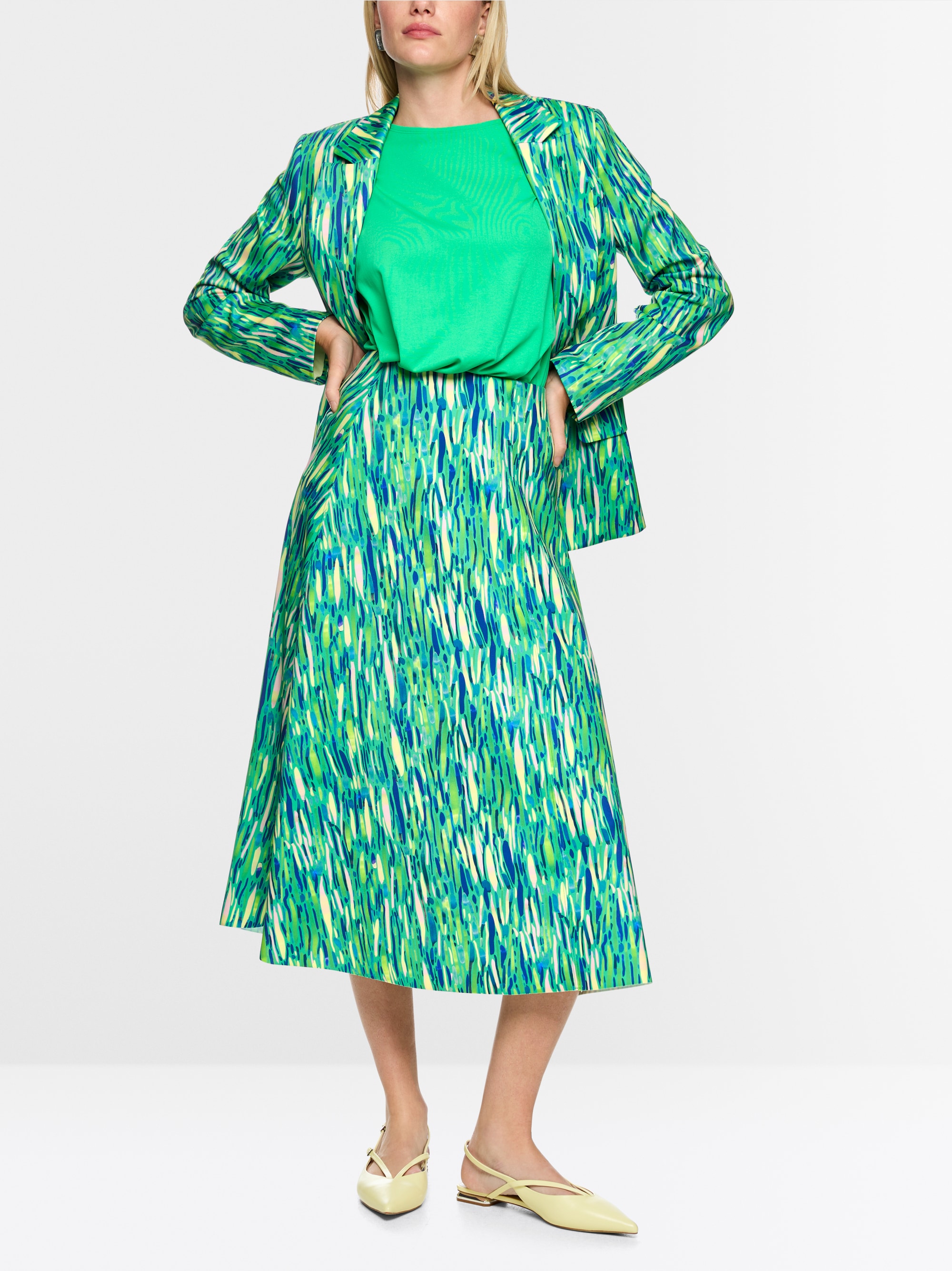 Jupe mi-mollet en jersey scuba