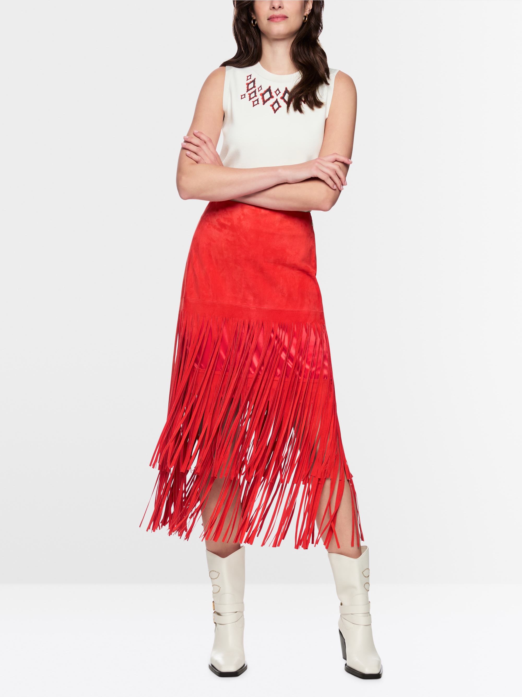 Midi leren rok "Rethink Together"