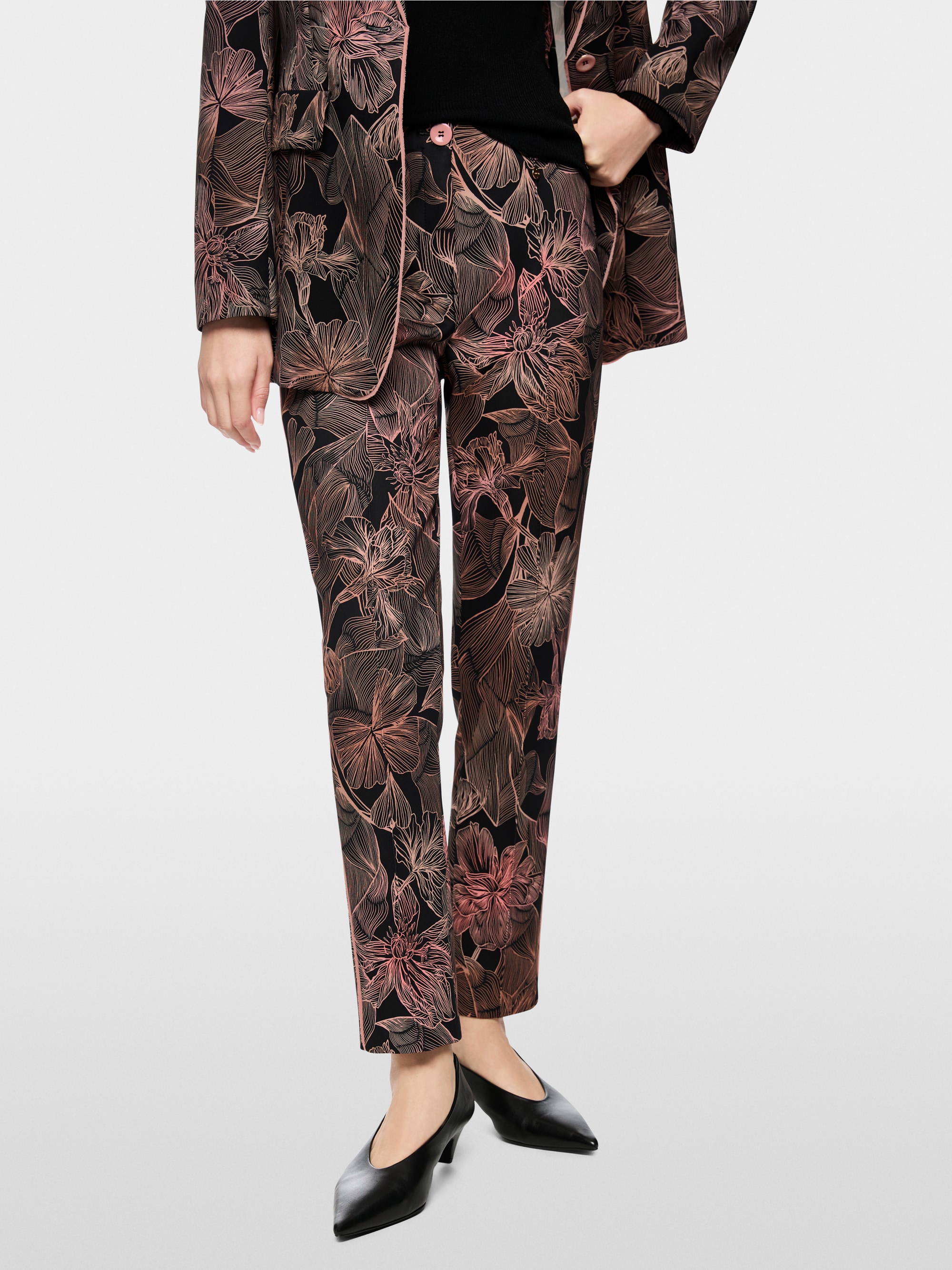 SYDNEY slim trousers with floral print