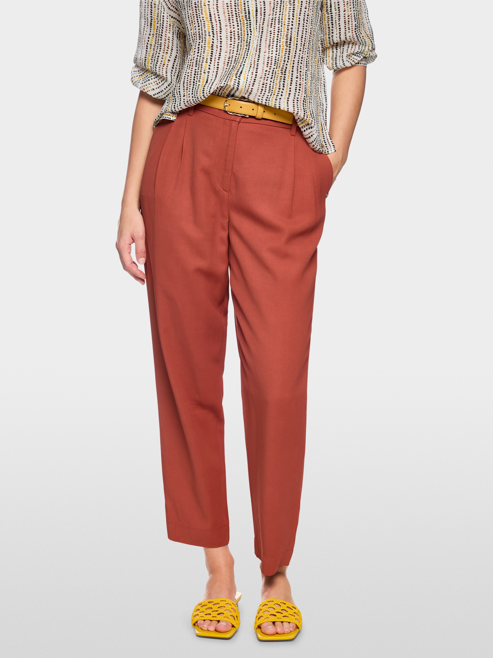 FAQUS viscose-linen blend trousers