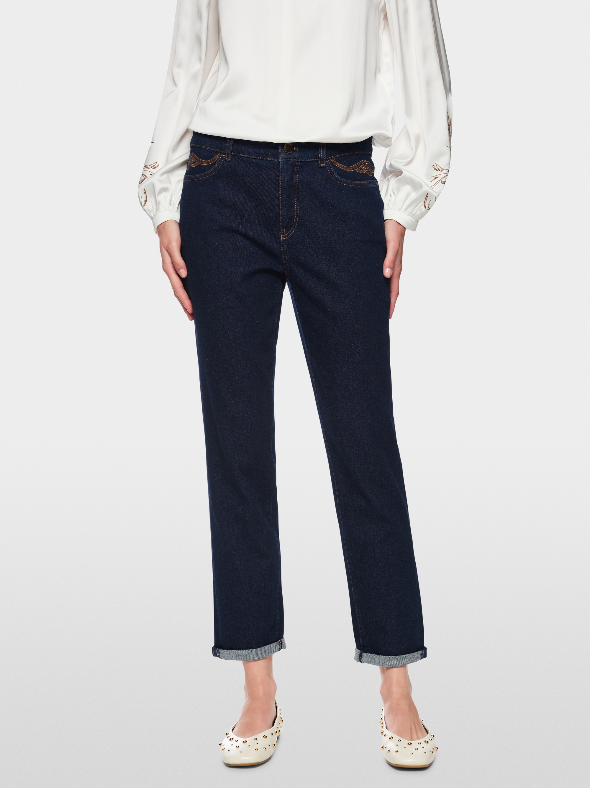 RIAD jeans with paisley embroidery