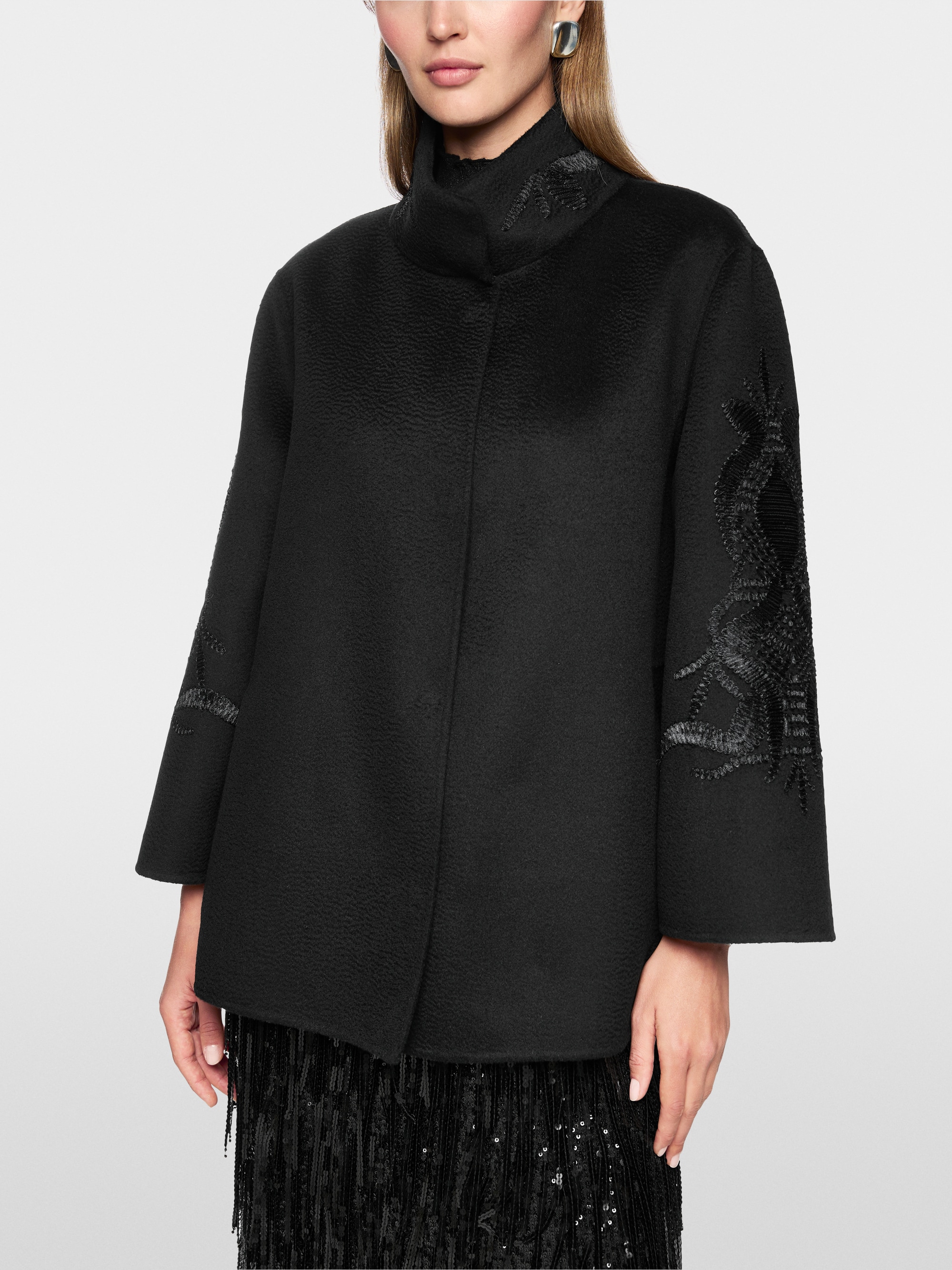 Outdoorjas van 100% wol