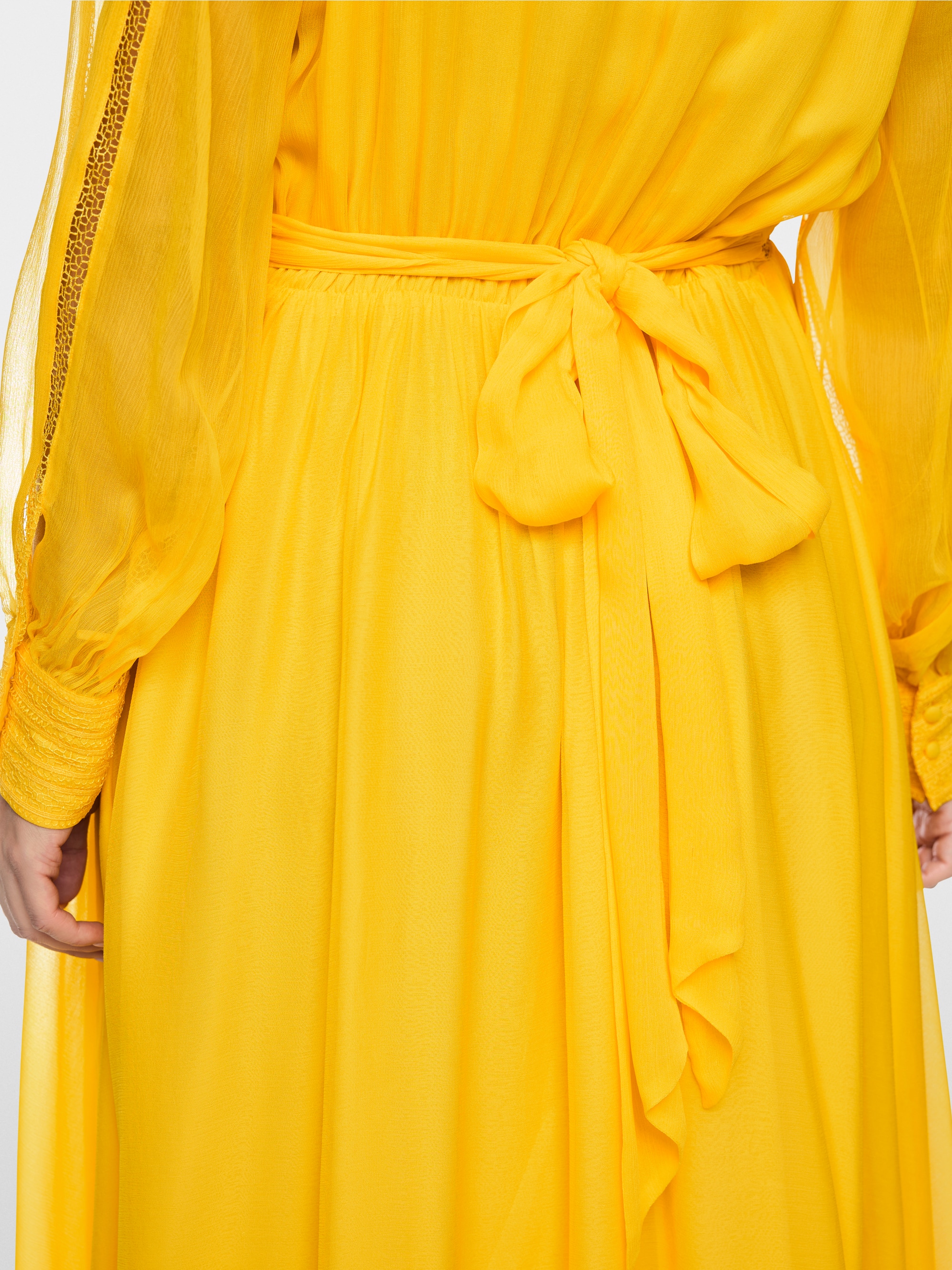 Crinkled viscose midi dress