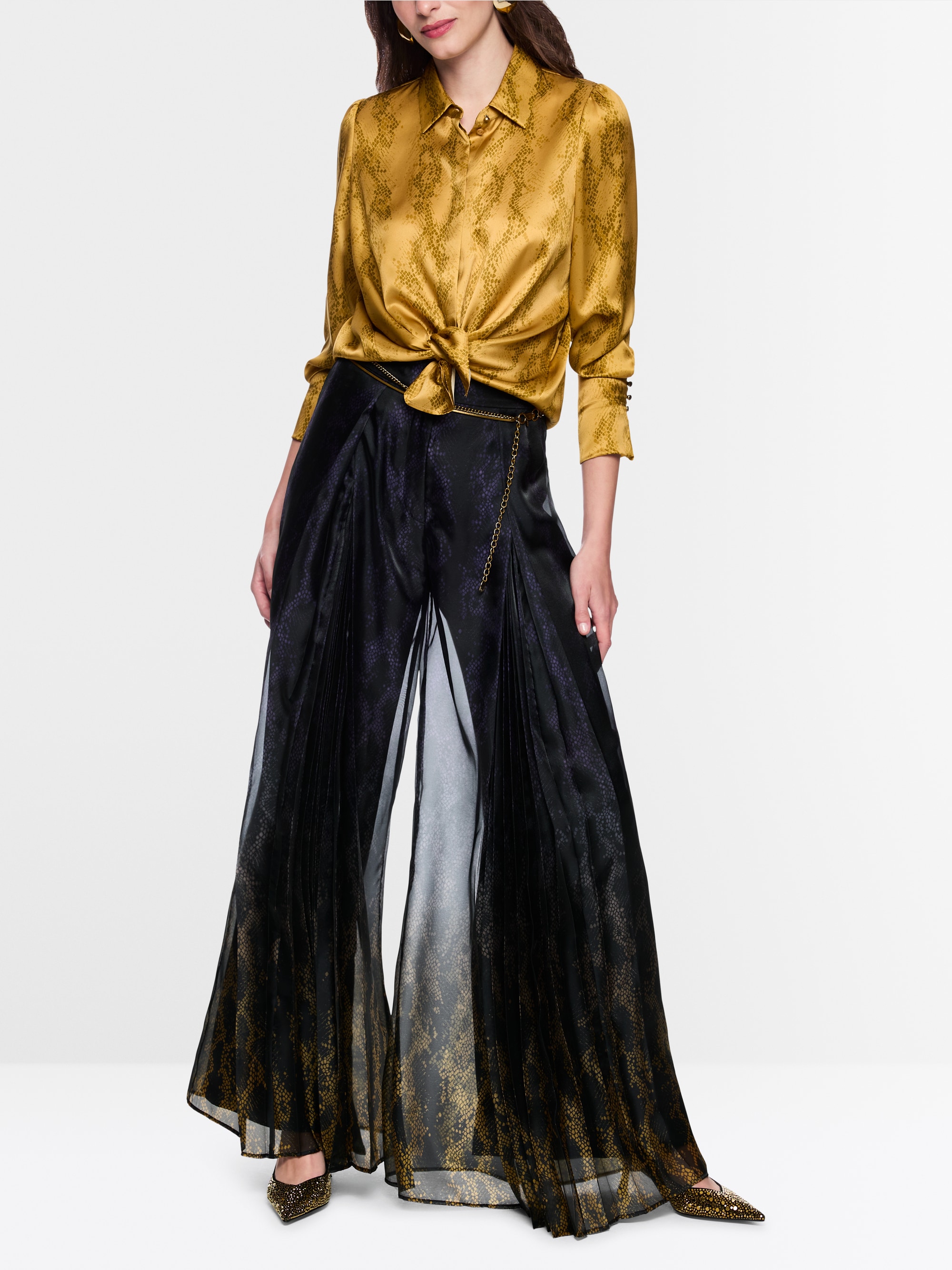 Zijden blouse met slangenprint